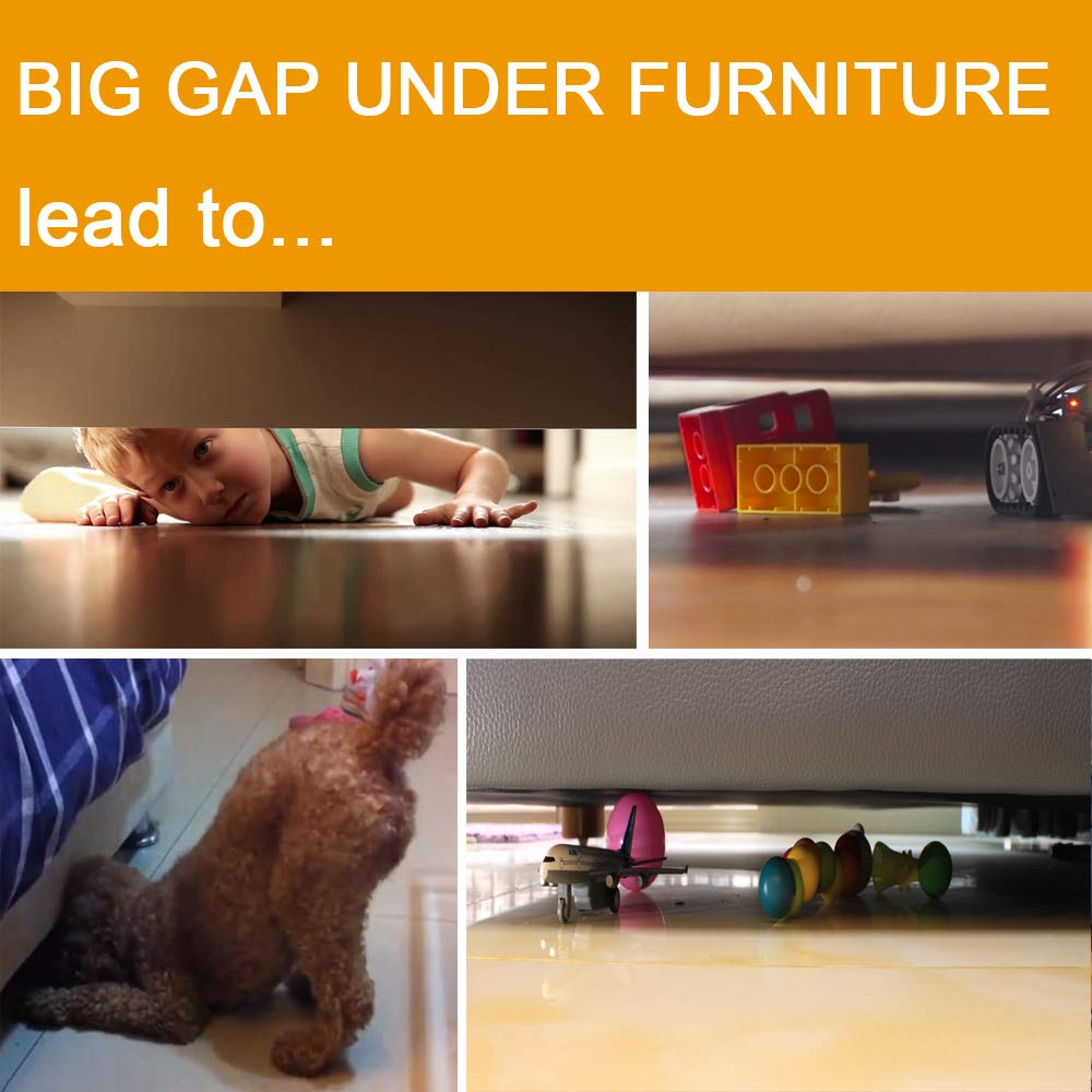 QIYIHOME Under Bed Blocker, gap Bumper for Under Bed, Stop Things going Under Bed or Sofa couch, Toys Blocker for Pets Easy to I