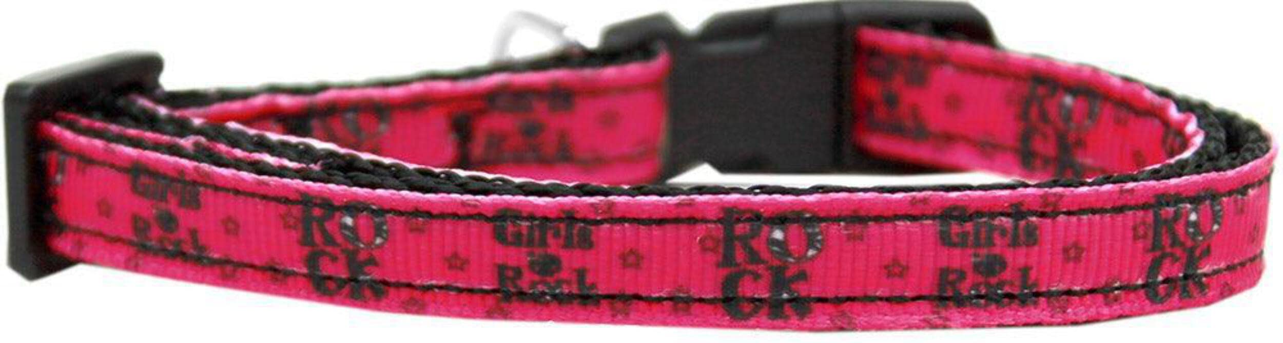 Mirage Pet Products Girls Rock Nylon Ribbon Cat Safety Collar