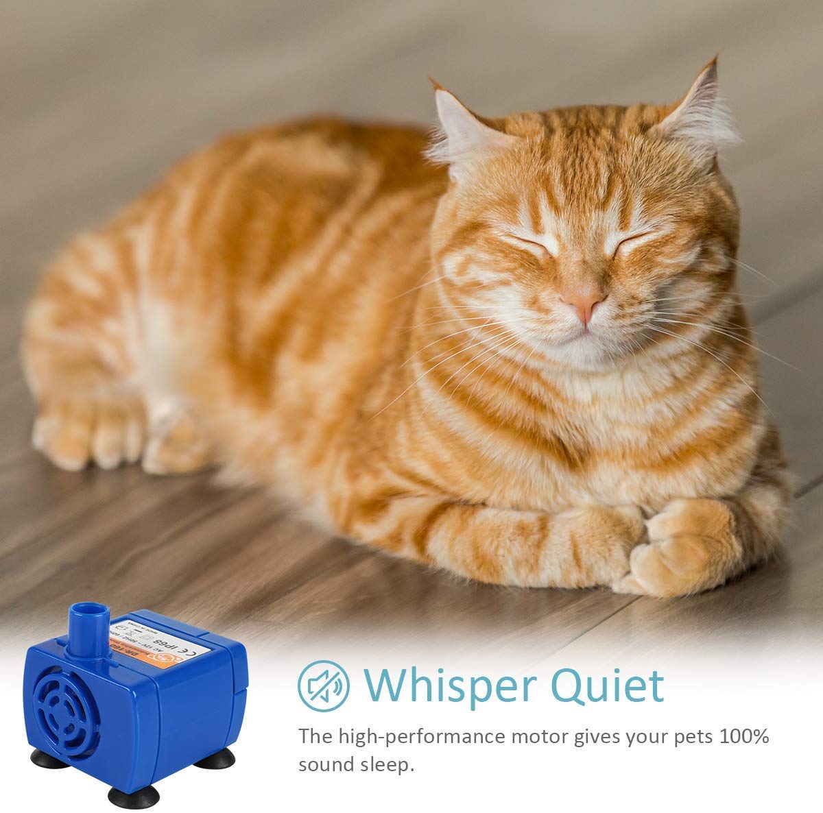 iPettie Quiet Pet Fountain Pump Replacement for Tritone, Fiumi & Hommii - Blue, Pack of 1, Certified for Ceramic Fountains