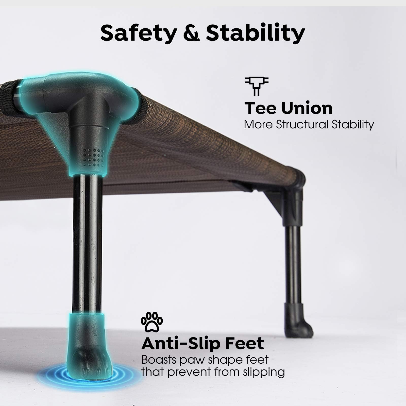 Veehoo Cooling Elevated Dog Bed, Portable Raised Pet Cot With Washable & Breathable Mesh, No-Slip Feet Durable Dog Cots Bed For Indoor & Outdoor Use, Large, Cwc1803-L