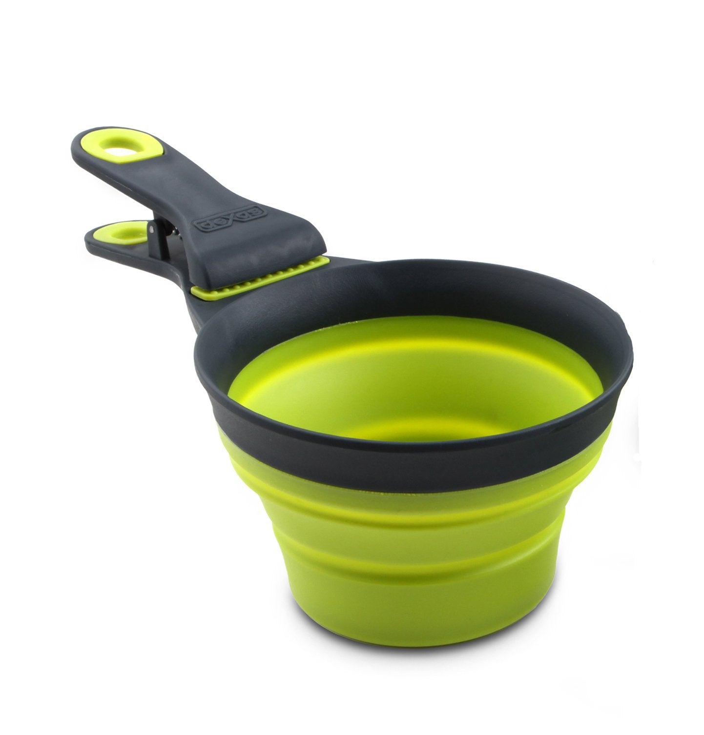 Dexas Popware for Pets Collapsible Klip Scoop, 3 in 1 Design Convenient Measuring Cup, Food Scooper and Bag Clip,1 Cup Capacity 