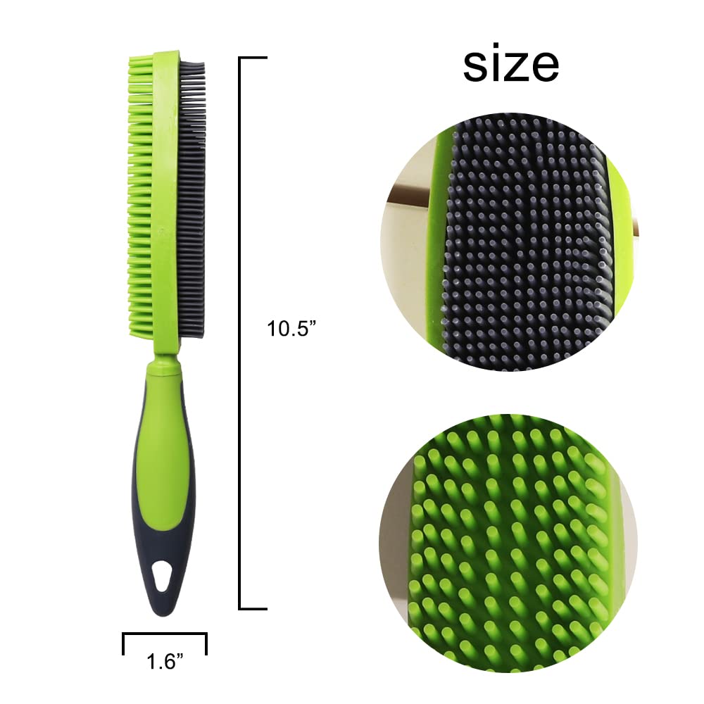 Godiyyer Rubber Pet Hair Removal Brush for Couch Clothes Dog Cat Pet Hair Carpet, Also Used as Dog Cat Bath Brush with Massage E