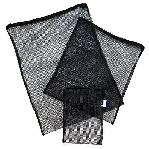 Cnz Universal Media Filter Bag For Ammonia Remover, Bio-Ball, Ceramic Ring, Pellet Carbon (8' X 5.5' 3-Pack Black)