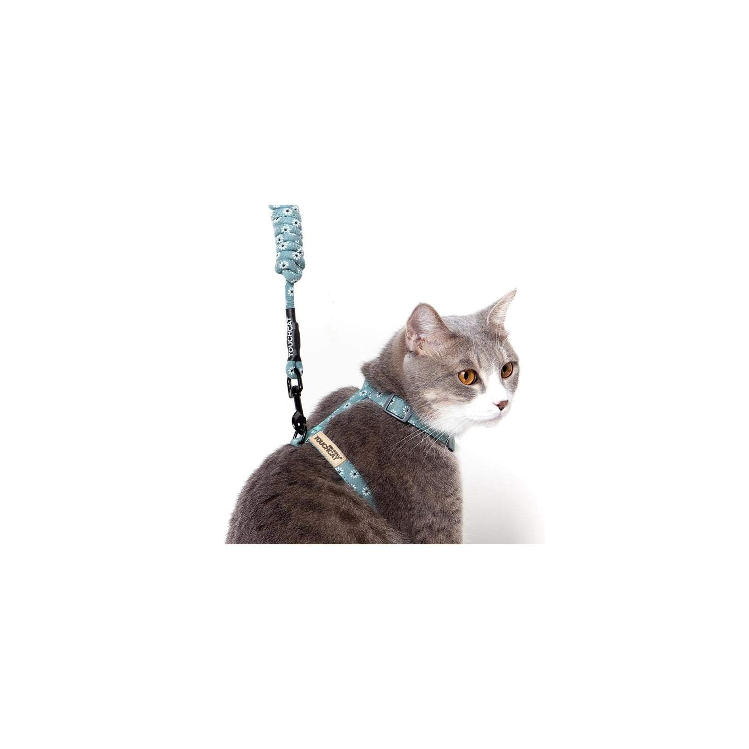 Touchcat 'Radi-Claw' Durable Cable Cat Harness And Leash Combo, Small, Dark Grey