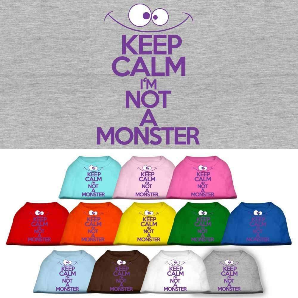 Pet Dog & Cat Shirt Screen Printed, Keep Calm I'm Not A Monster Light Pink XS (0-3 lbs.)