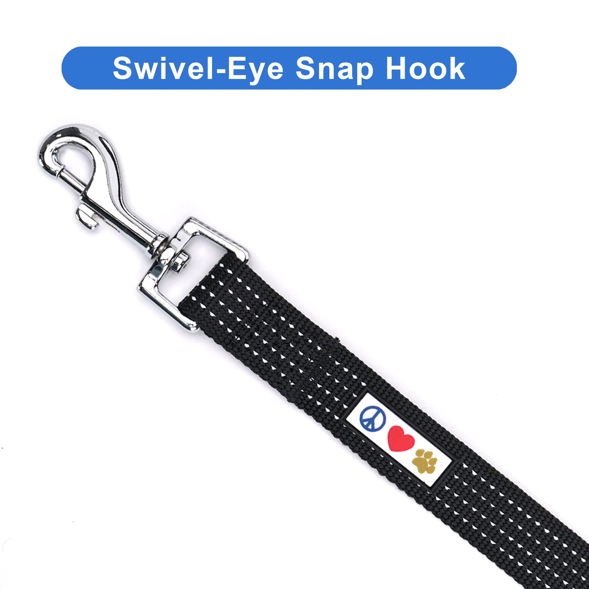 Pawtitas Pet / Puppy 6 - feet Reflective Dog Leash Extra Small / Small 5/8 inch Black Matching Collar and Harness sold separatel