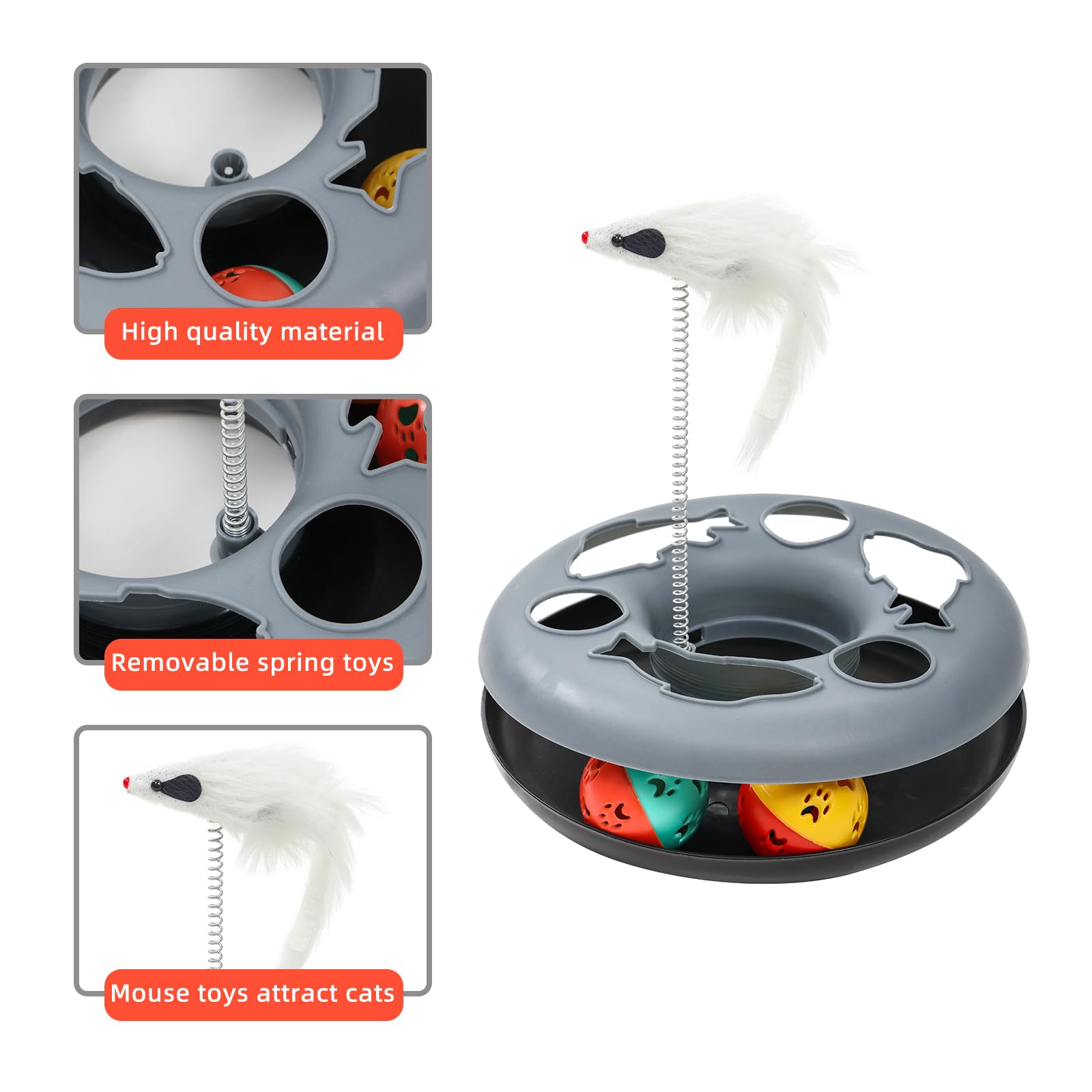 TSEB4TEP Cat Tunnel, Indoor Cat Toy, Roller Track Cat Toy, Collapsible S-Shaped Play Tube, 10.5 Inch Diameter Maze Cat House for