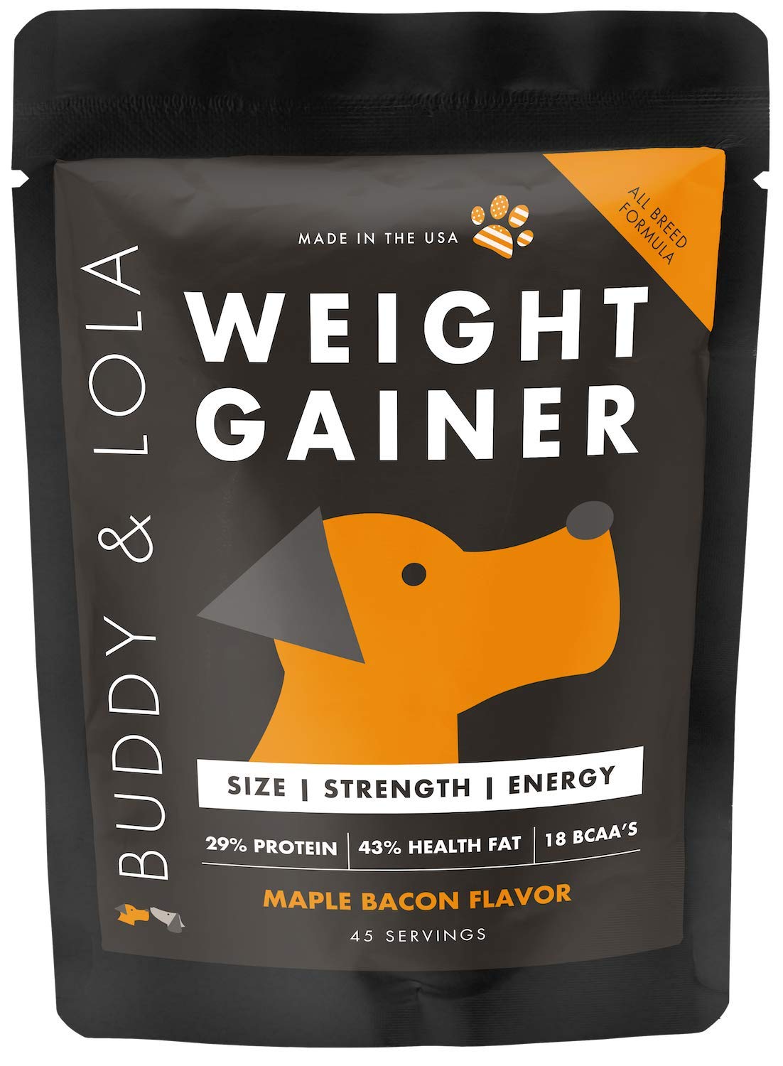 Buddy & Lola Dog Weight Gainer - Dog Supplement for Weight Gain - Dog Protien Powder for Max Muscle Builder, High Calorie Supple