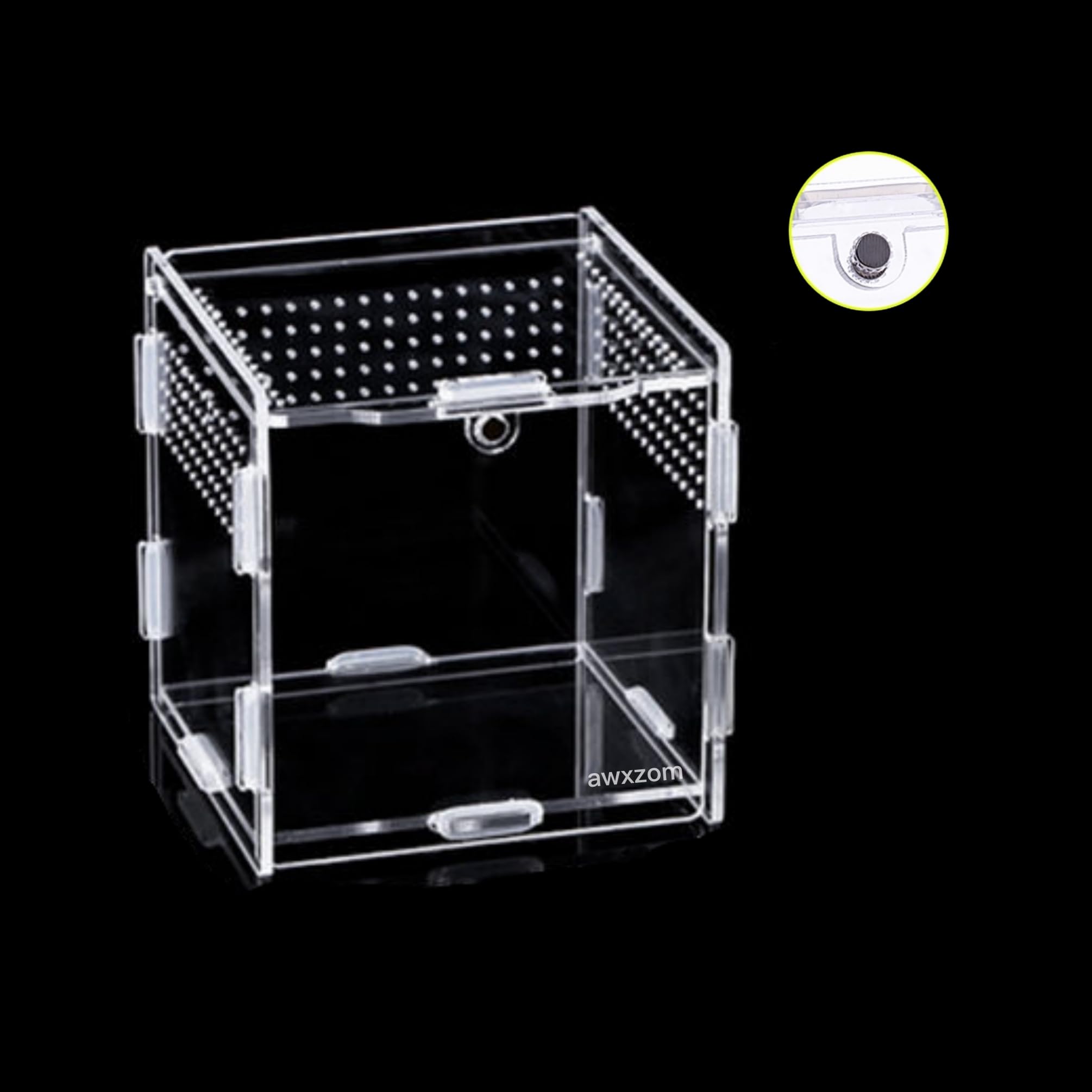 AWXZOM Magnetic Acrylic Case, micro habitat small Tarantula Enclosure enclosure for arboreal Tarantula Scorpion Sling Lizards Ma