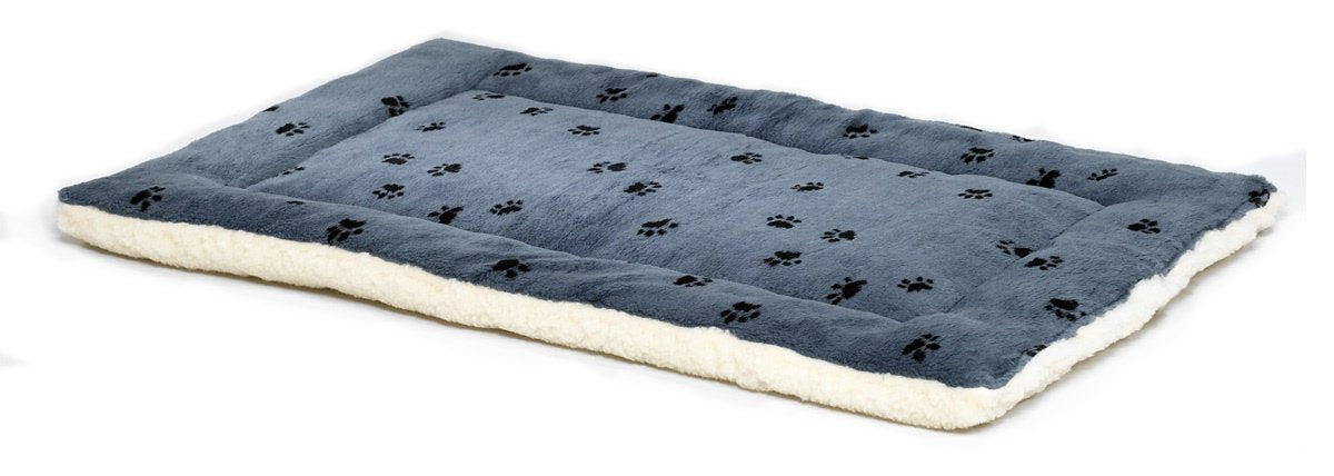 Midwest Homes For Pets Reversible Paw Print Pet Bed In Blue / White, Dog Bed Measures 21L X 12W X 2.5H For X-Small Dogs, Machine Wash