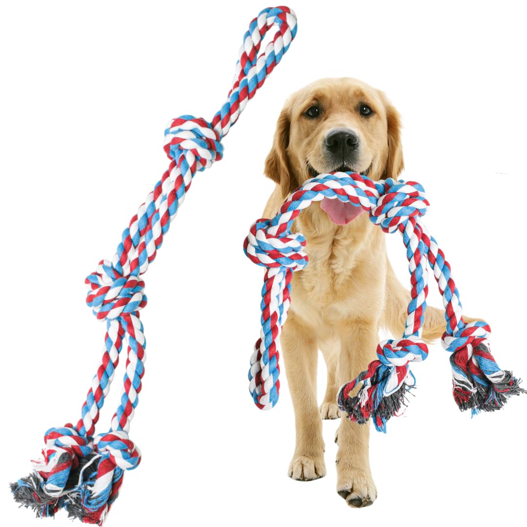Xl Dog Rope Toy For Aggressive Chewers - Benefits Non-Profit Dog Rescue - Tug Of War Dog Toy, Dog Toys For Large Dogs, Tough Dog