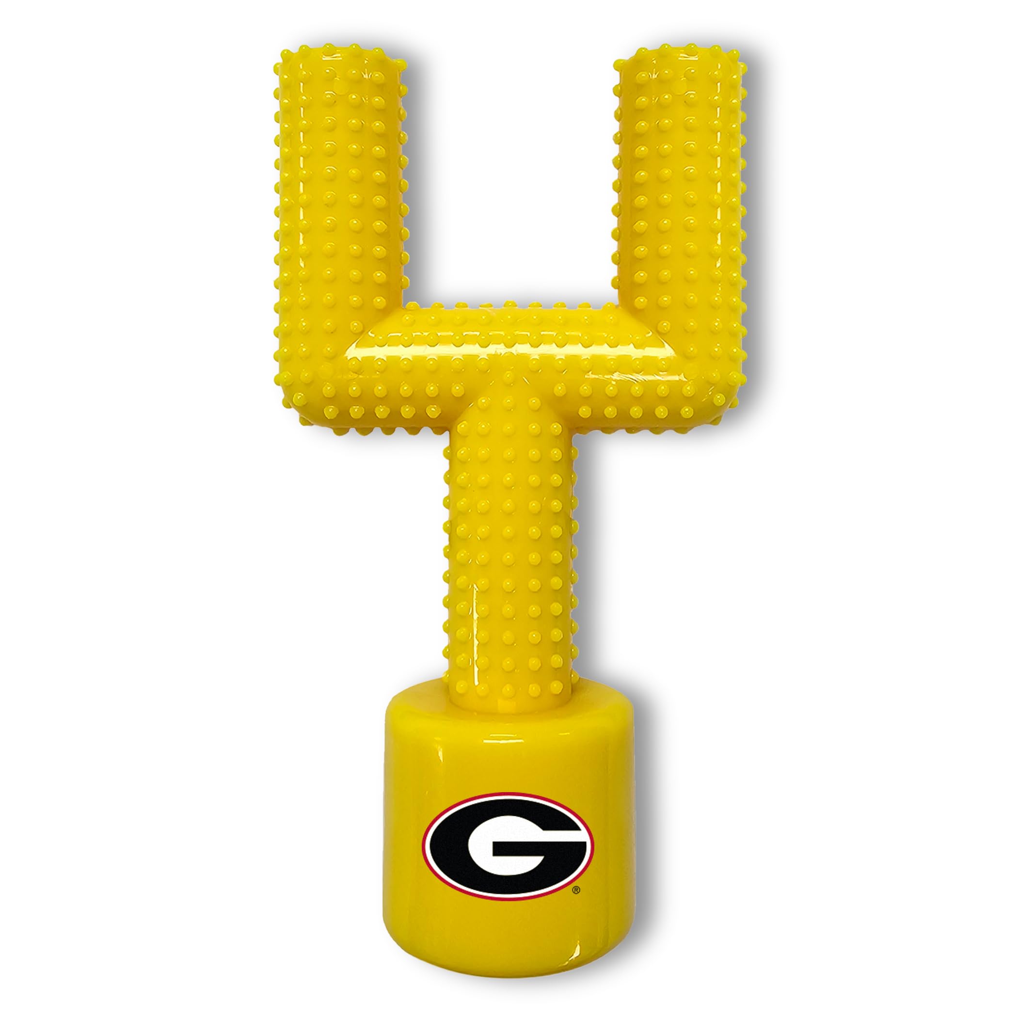 Ncaa Georgia Bulldogs Mega-Chew Hard Nylon Bacon-Flavored Dog Bone Football Goal-Post Chew Toy. Interactive, Tasty & Fun Dog Che