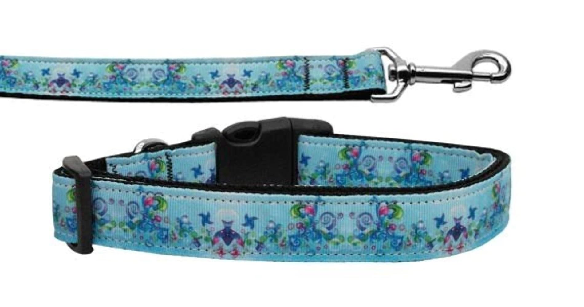 Pet Dog & Cat Nylon Collar or Leash, &quot;Dreamy Blue&quot; SM Collar