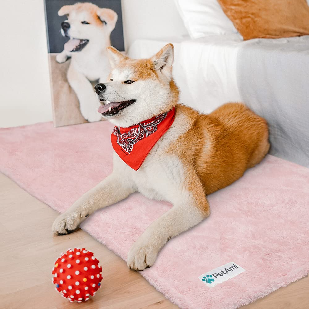 Petami Fluffy Dog Blanket For Small Medium Large Dogs, Sherpa Soft Warm Pet Fleece Throw For Indoor Cats, Fuzzy Plush Shaggy Blanket Furniture Protector Sofa Couch Bed, Pink 40X60