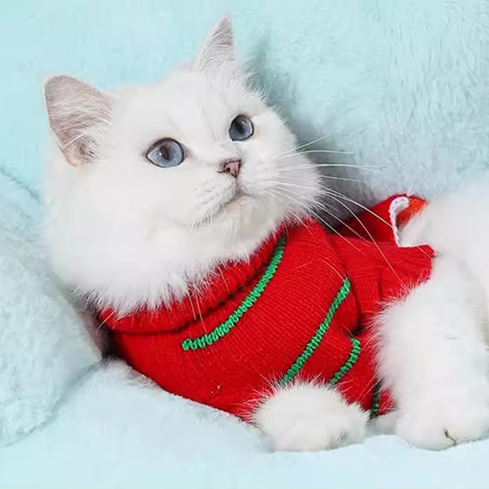 Aniac Christmas Puppy Sweater Snowman Small Dog Knitwear Snowflake Cat Outfit Pet Winter Clothes Cold Weather Xmas Sweatshirt Fo