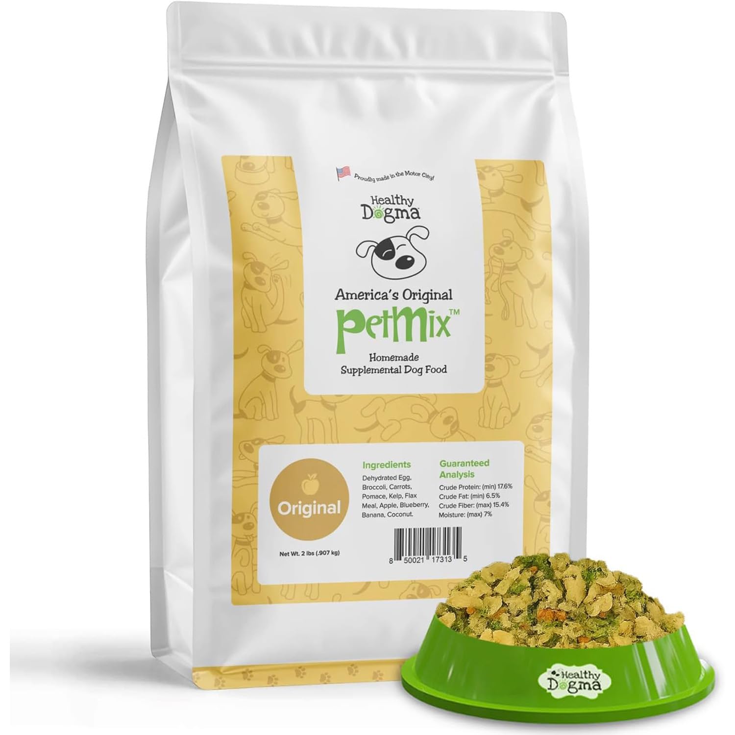Healthy Dogma PetMix Dehydrated Dog Food for Allergies, Joint Support & Mobility - USA Made Raw, Homemade Dog Food (Original, 2 