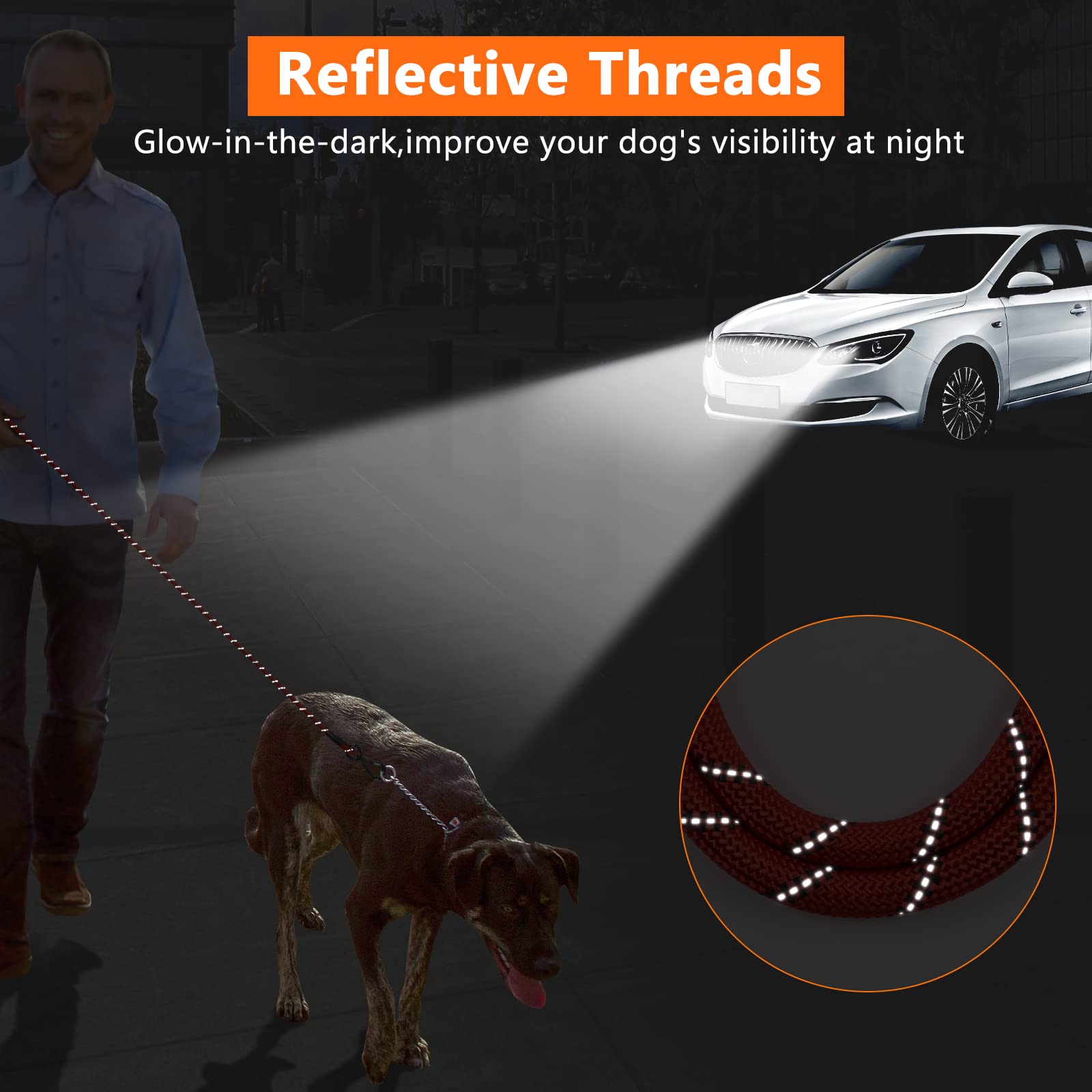 Ntr 3Ft Heavy Duty Dog Leash, Red Rope Dog Leash With Swivel Lockable Hook And Comfortable Padded Handle, Cat Puppy Leash Lead For Small Medium Large Dogs Training, Playing, Camping,Or Backyard