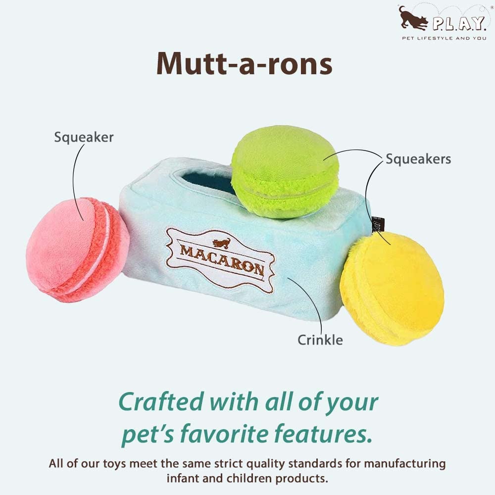 P.L.A.Y. Cute Plush Dog Toys - Coffee Shop Food Themed Durable Squeaker Chew Toy, Great for Puppies & Small, Medium, Large Dog B