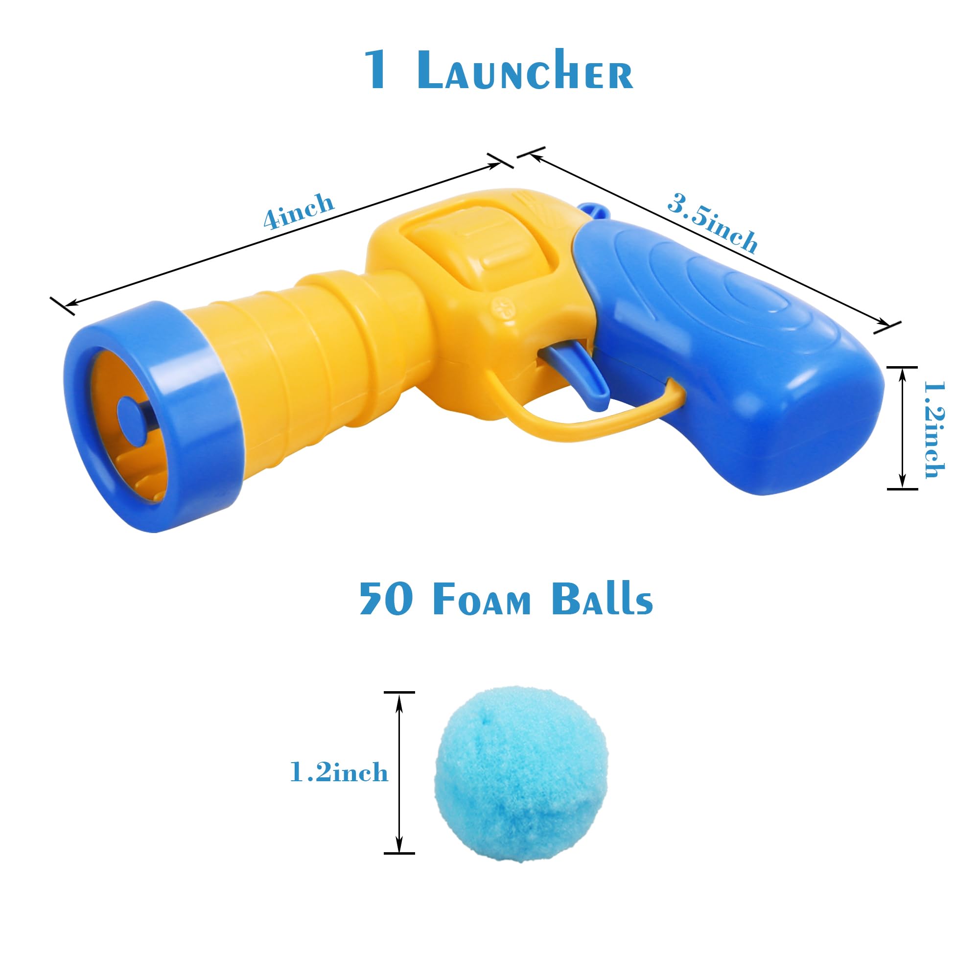Mewlmart Interactive Cat Toys Cat Ball Launchers Enrichment Toys Pom Pom Balls50 Balls 1.2IN