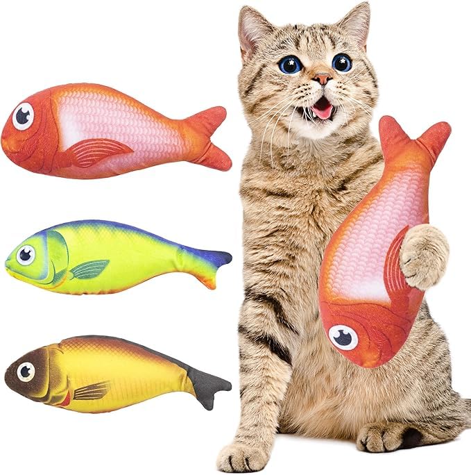 Kspups 8Inch Catnip Fish Toy For Cats  Soft, Durable, And Interactive Kicker Toy For Indoor Play And Kitten Exercise, Teething