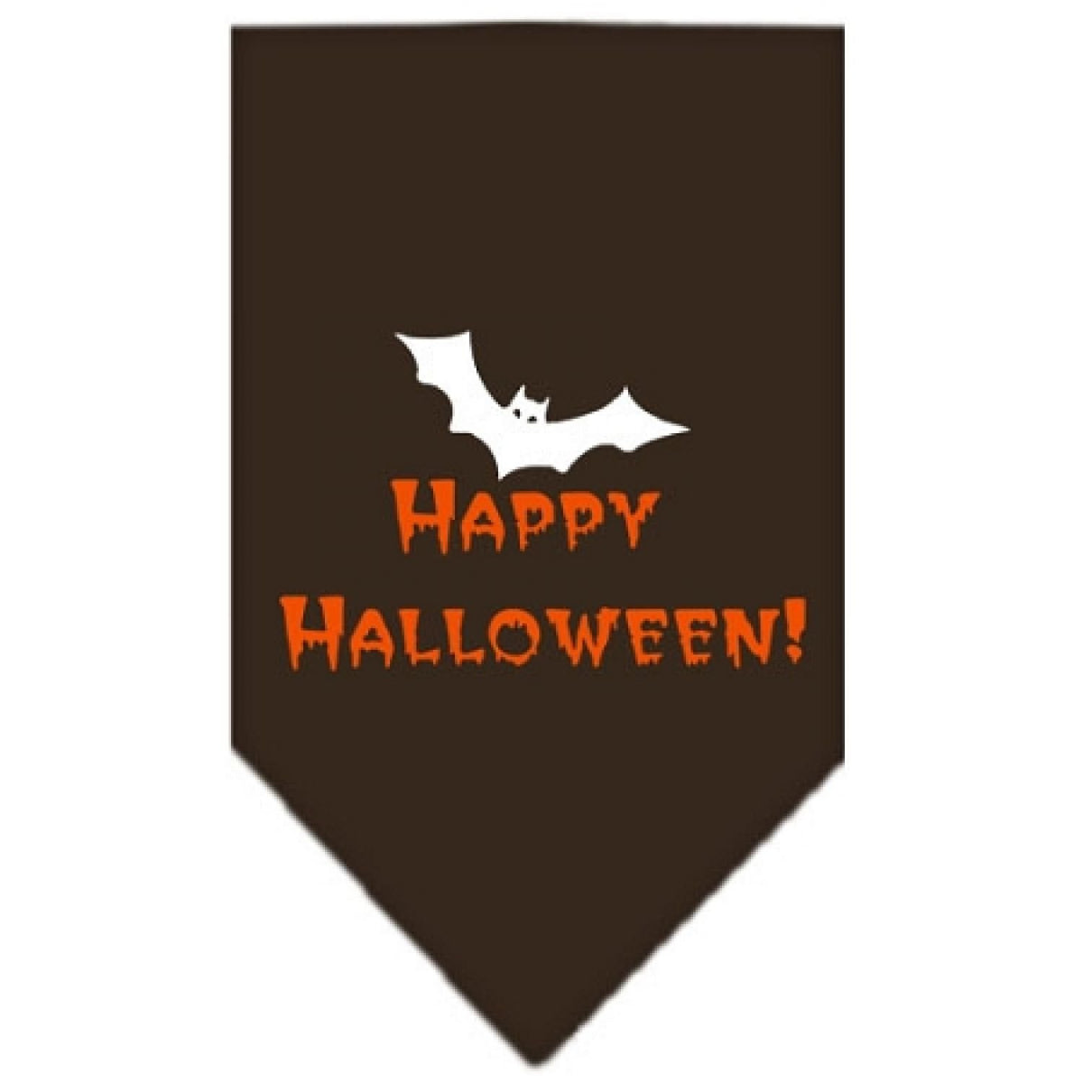 Halloween Pet and Dog Bandana Screen Printed, &quot;Happy Halloween&quot; Cocoa Large