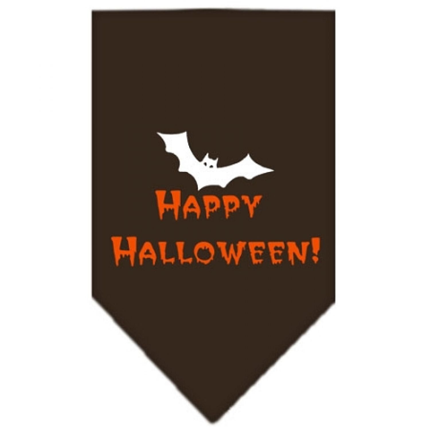 Halloween Pet and Dog Bandana Screen Printed, &quot;Happy Halloween&quot; Cocoa Small