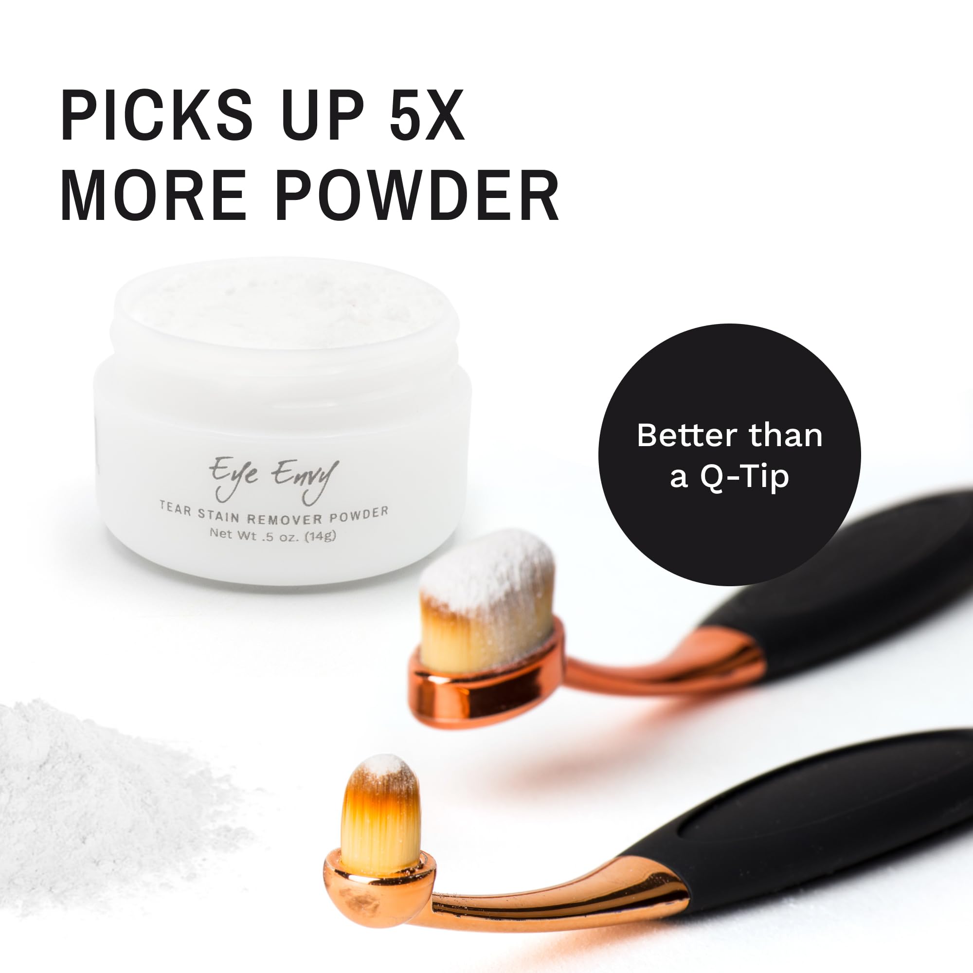 Eye Envy ProPowder Applicator Brush for Dogs and Cats. Use to Safely and Evenly Apply Tear Stain Powder. Large. Washable Superfi