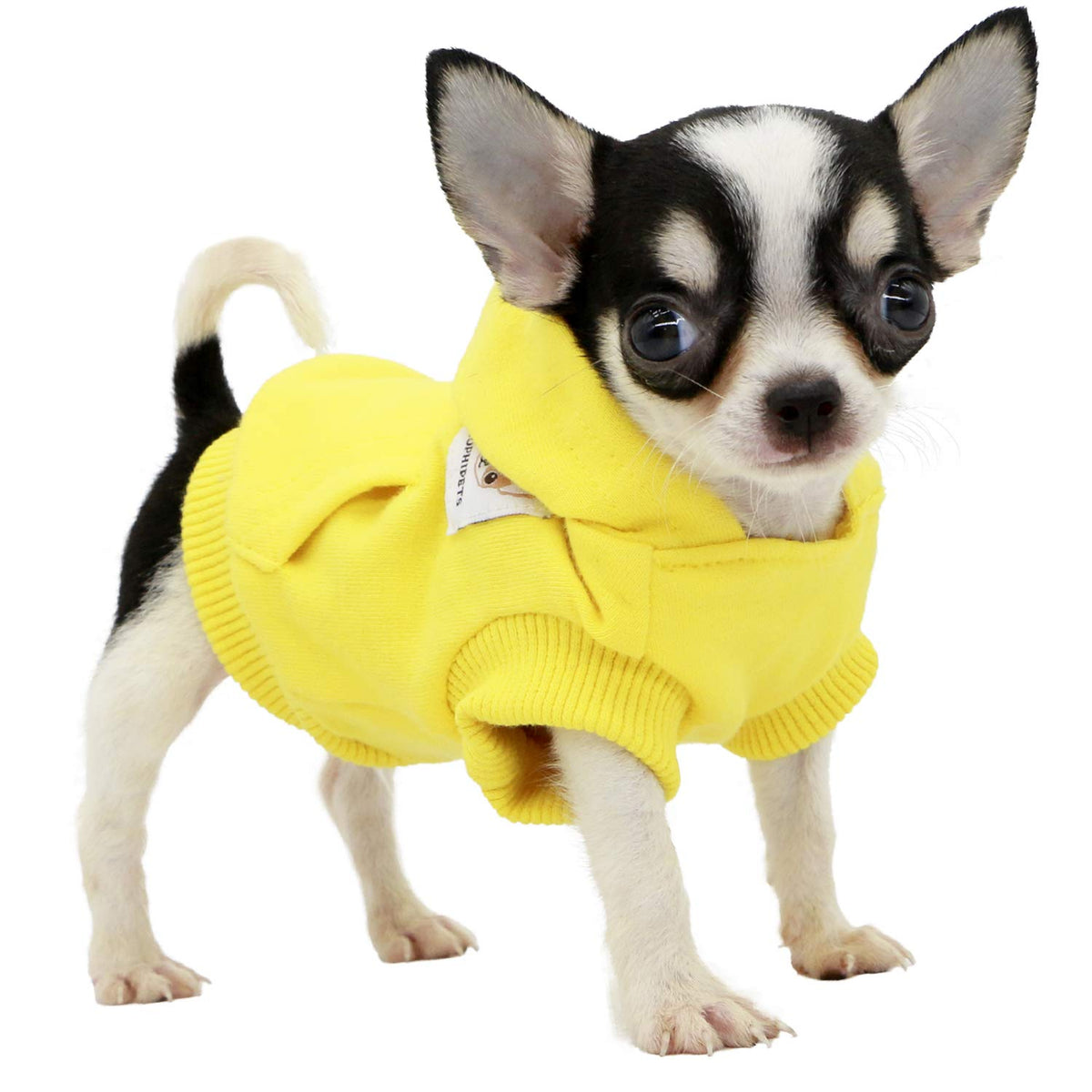 Lophipets Dog Cotton Hoodies Sweatshirts For Small Dogs Chihuahua Puppy Clothes Cold Weather Coat-Yellow/Xs