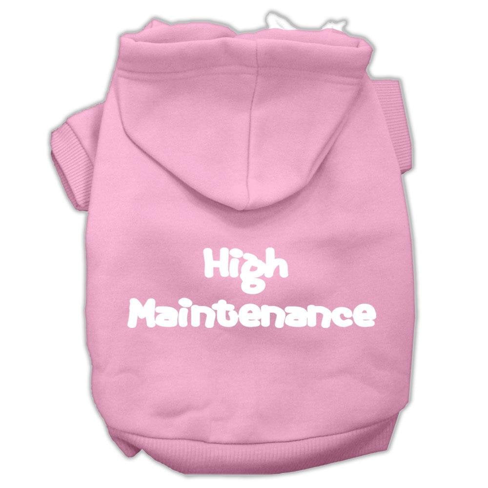 Mirage Pet Products High Maintenance Screen Print Pet Hoodies, Light Pink, Medium
