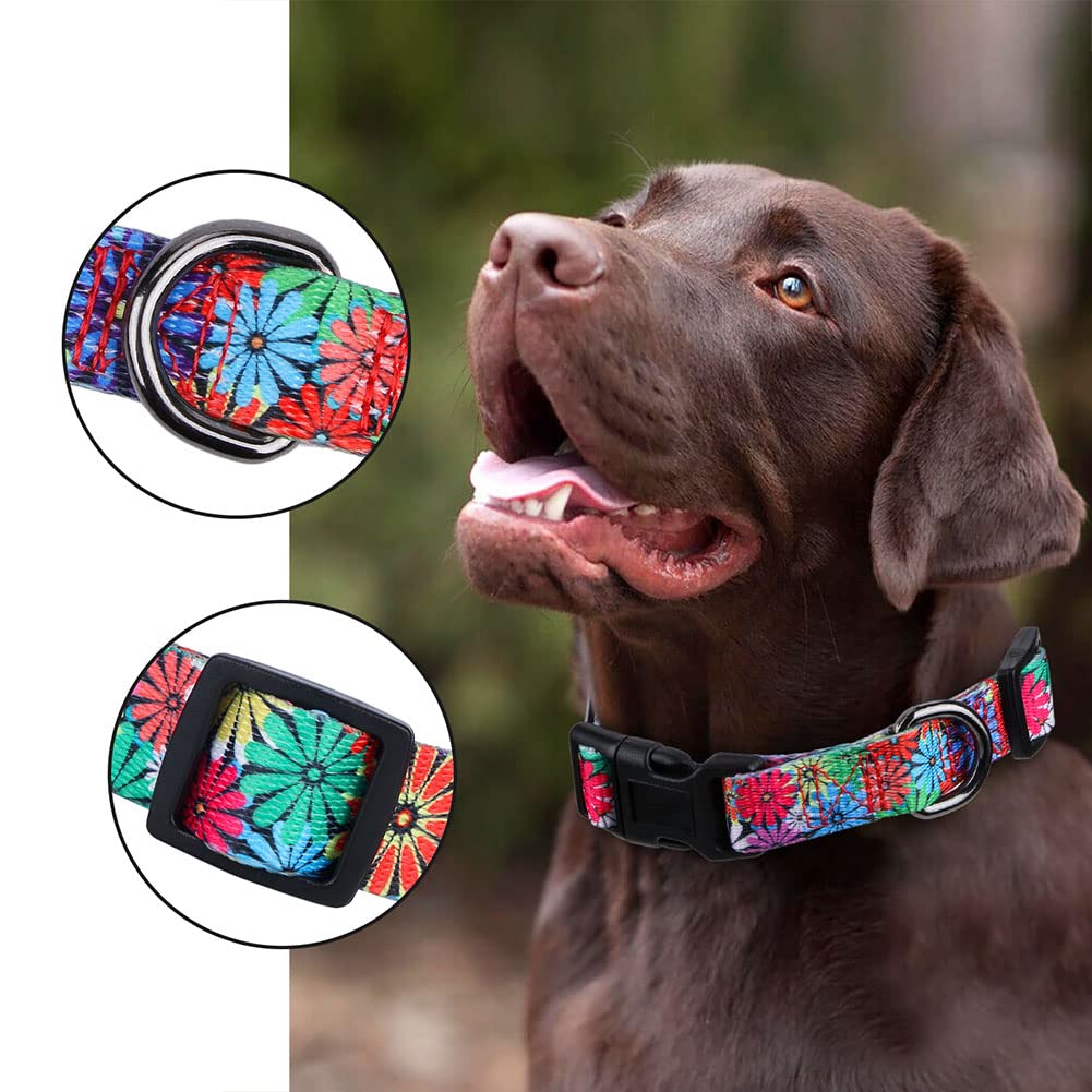 Rhea Rose Dog Collar With Sunflowers Daisy Large