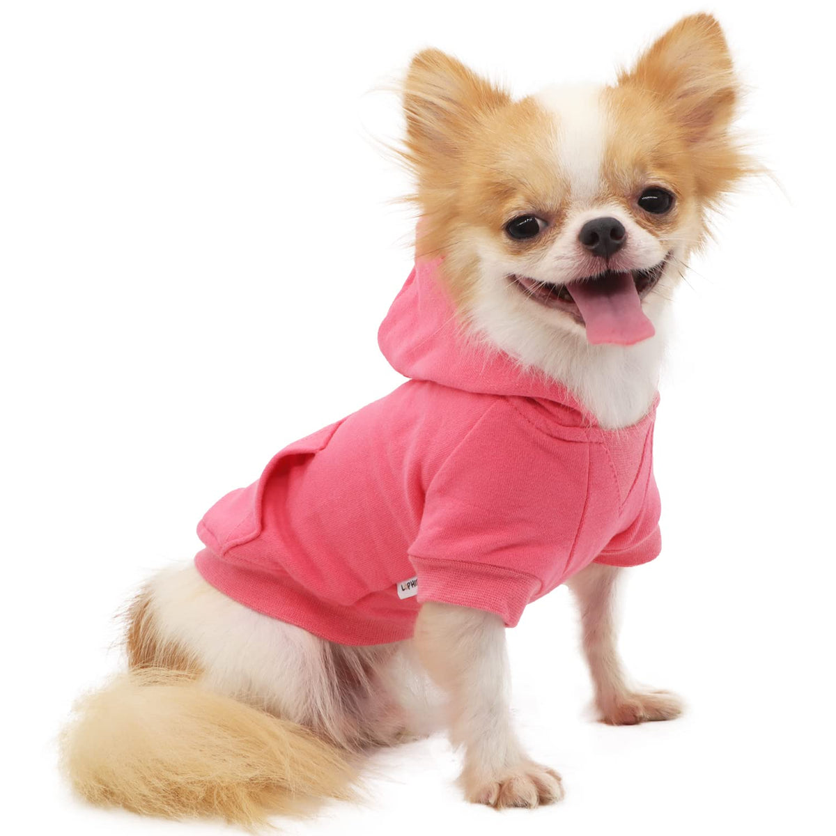 Lophipets Dog Hoodies Sweatshirts For Small Dogs Chihuahua Puppy Clothes Cold Weather Coat-Pink/Xl