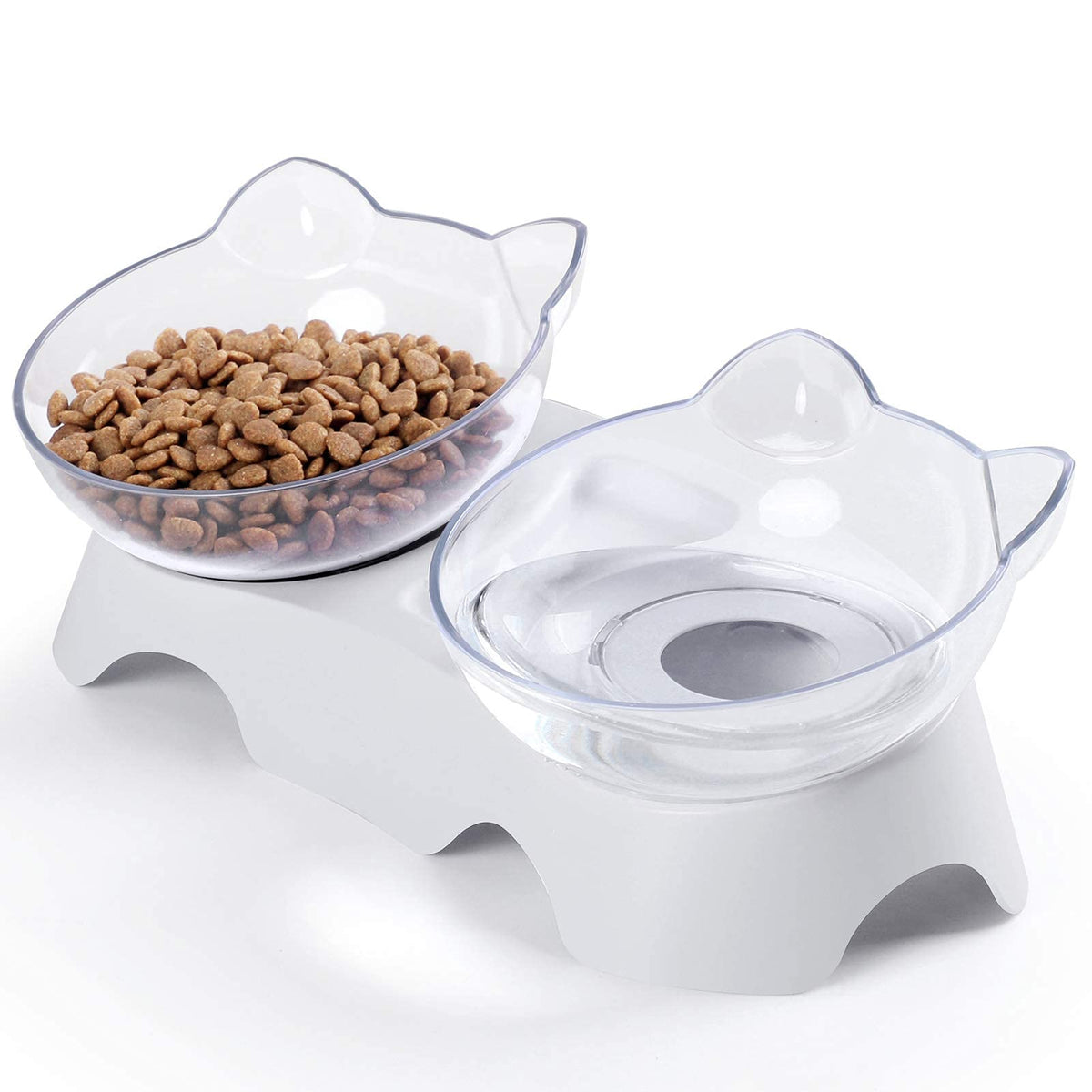 Milifun Cat Bowls, Cat Food Bowls Elevated Tilted, Anti Vomiting Kitty Bowls For Puppy And Bunny, Orthopedic Cat Bowls For Indoo
