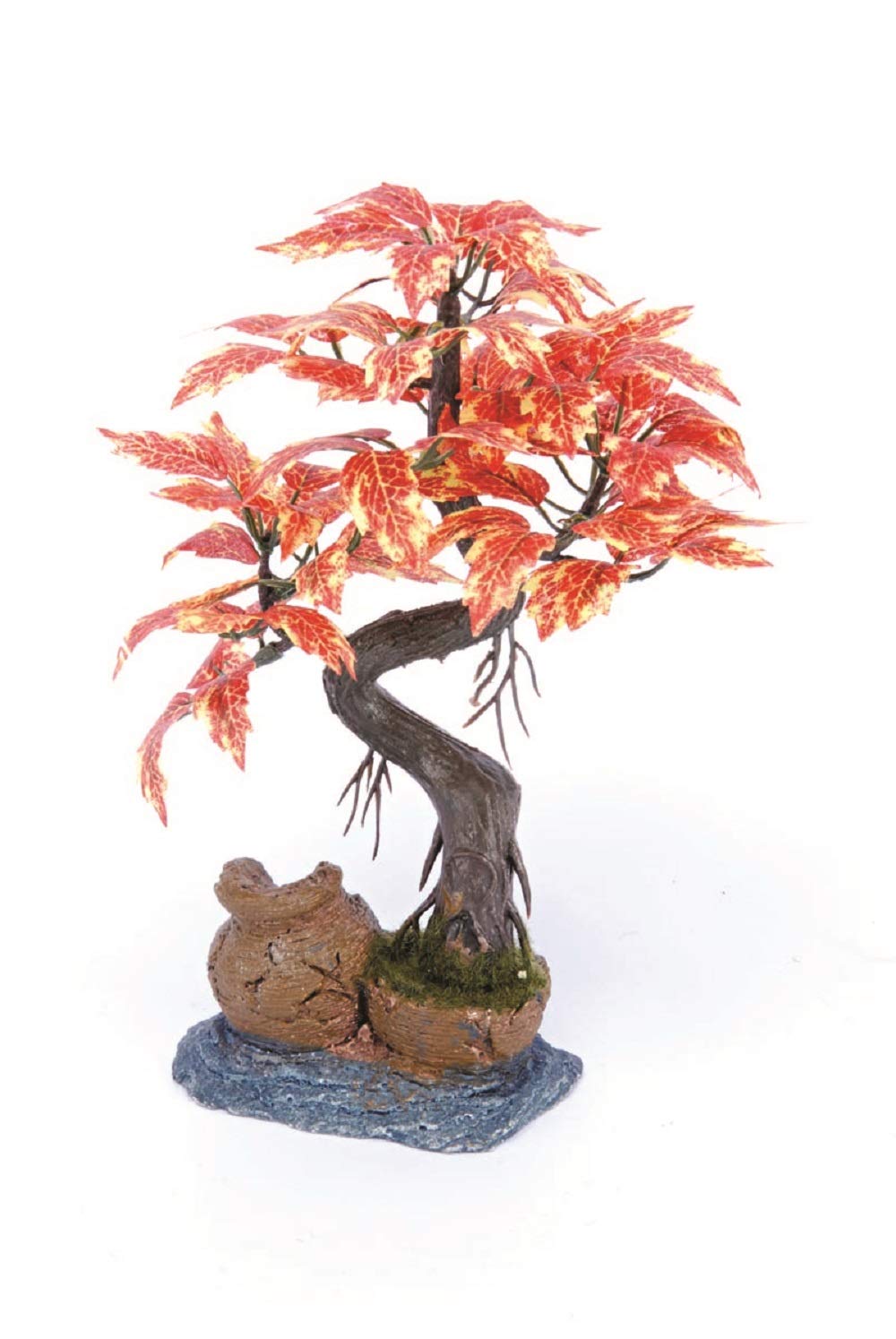 Penn-Plax Deco-Replicas Bonsai Tree Aquarium Decoration – Orange – Safe For Freshwater And Saltwater Fish Tanks – 8” Height