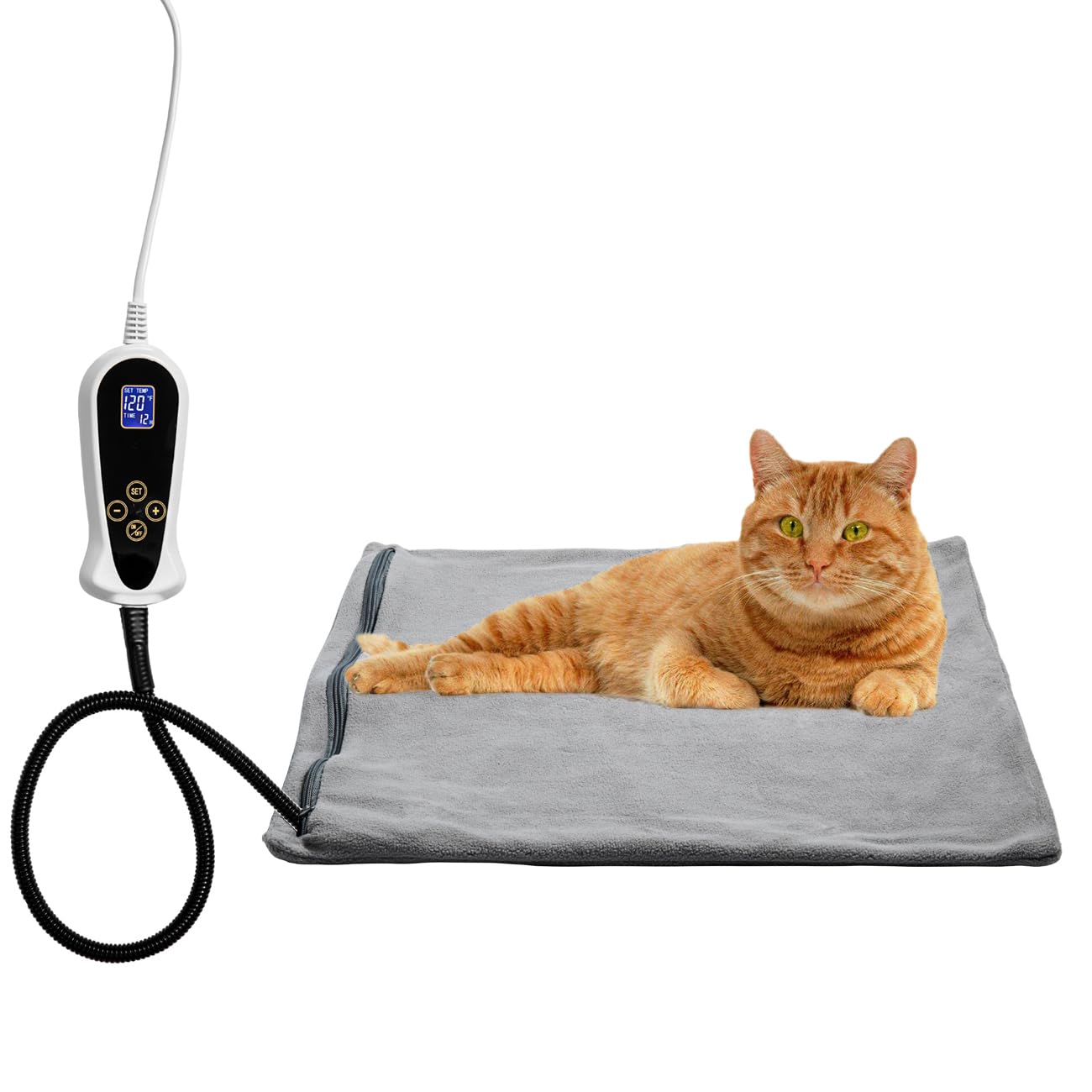 Homello Pet Heating Pad For Cats Dogs, Waterproof Electric Heating Mat Indoor, Adjustable Warming Mat, Pets Heated Bed With Chew