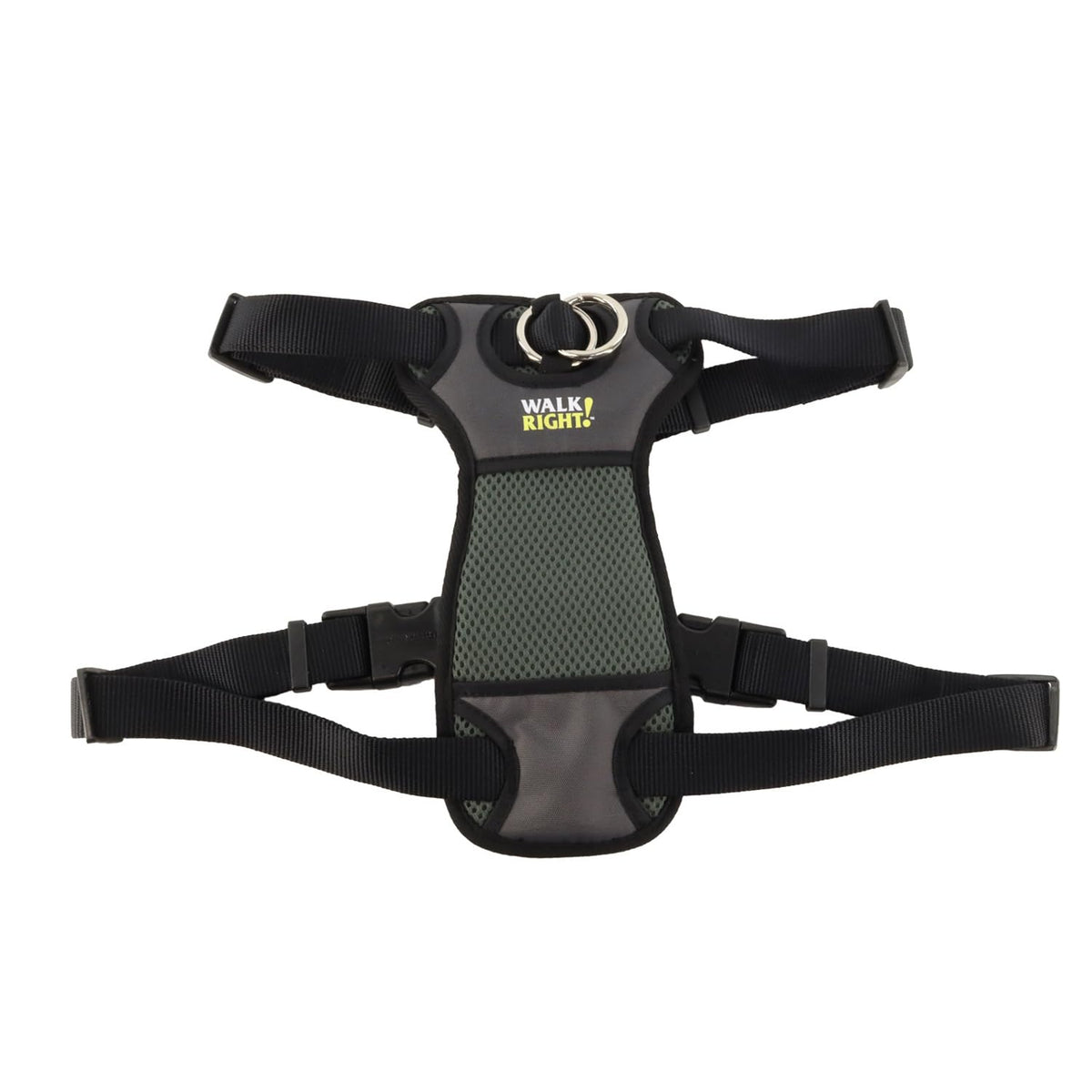 Coastal Pet Walk Right Front-Connect No-Pull Padded Dog Harness - Adjustable & Comfortable Dog Harness - Small & Large Breed Fit - Quality Pet Supplies - Black, Med (20'-30')