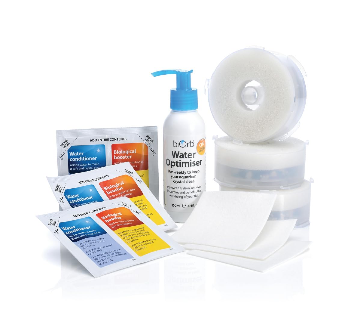 Biorb Service Kit X3 Plus Water Optimizer With 3 Service Kits, 3 Cleaning Pads, And Water Optimizer