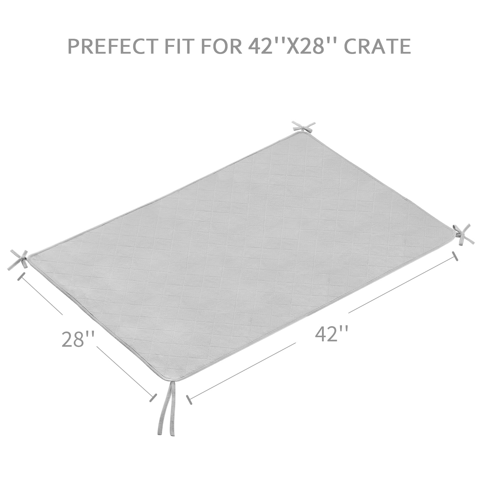 Waterproof Dog Crate Mat With Rope 2 Pack (42X28), Washable Pee Pads For Dogs, Non-Slip Training Pads For Dogs, Fits 42 Inch Dog