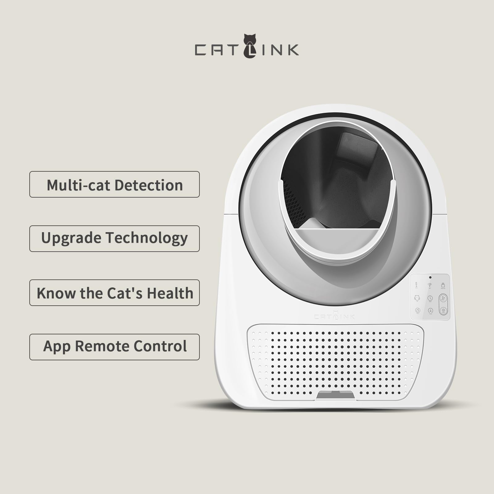 Catlink Self Cleaning Automatic Litter Box For Cats 3.5~22Lbs-App Control,Double Odor Removal-Extra Large With 40 Liners&1 Carbo