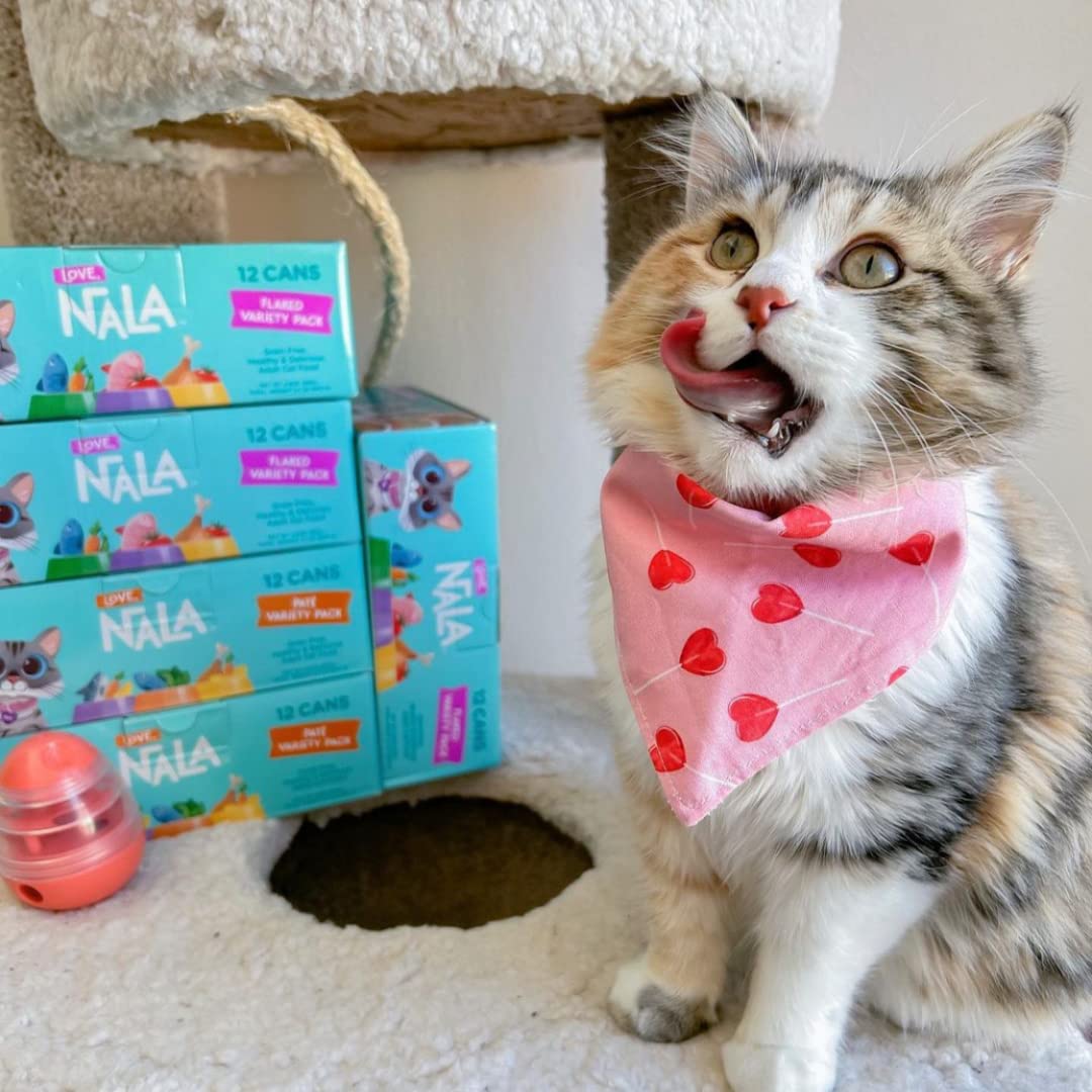 LOVE, NALA - Natural Adult Cat Wet Food - Pate Variety Pack - Tuna, Chicken, Mackerel - Grain Free, Non-GMO, Fiber Blend, Minera