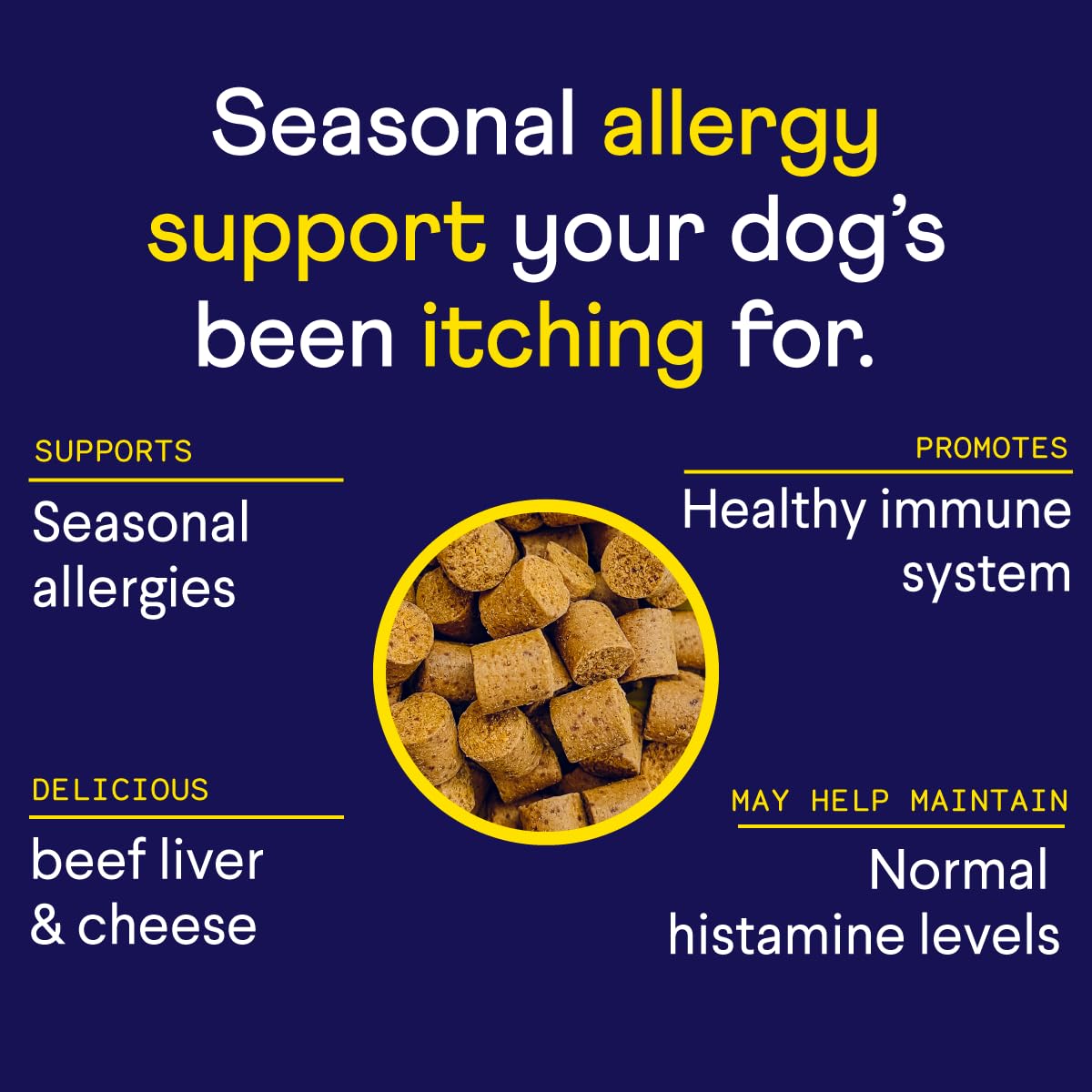 Finn Allergy & Itch Supplement for Dogs  Supports Seasonal Allergies & Immune Response  Wild Alaskan Salmon Oil, Bee Propolis &