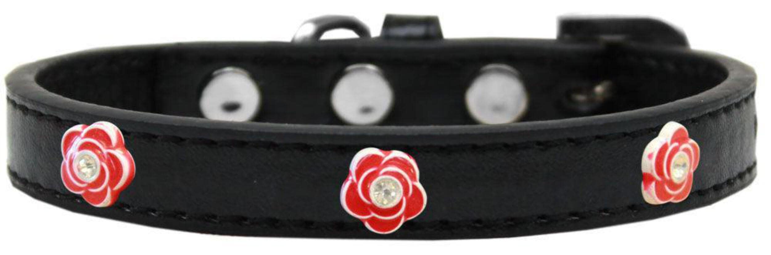 Dog, Puppy & Pet Widget Fashion Collar, &quot;Red Roses&quot; Bright Pink 20