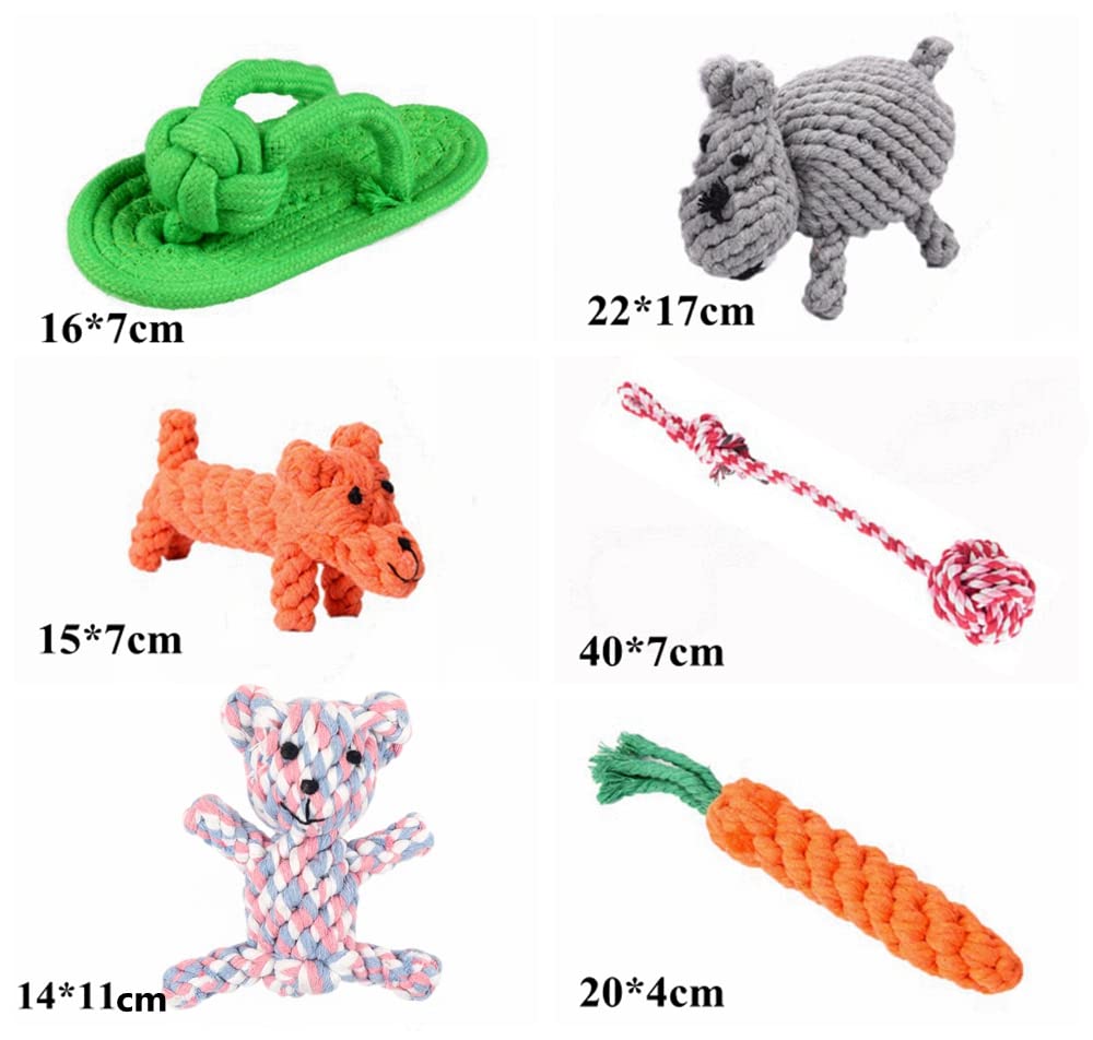 Haichen Tec 6 Pack Ferret Toys Rope Chew Toy Durable Knotted Rope Tug Perfect For Teething Mammals Cotton Rope Toys Interactive Dog Rope Toy Set Machine-Washable (6 Pack)