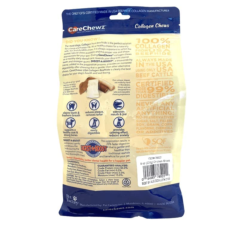 Pet Factory CareChewz Collagen 9 Rovers Dog Chew Treats - Chicken Flavor, 6 Count/1 Pack