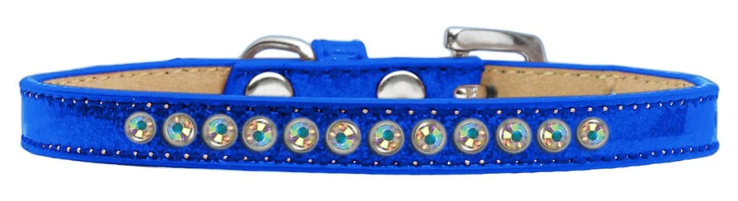 Dog, Puppy and Pet Ice Cream Collar, Aurora Borealis Crystal Rimsets Gold 12