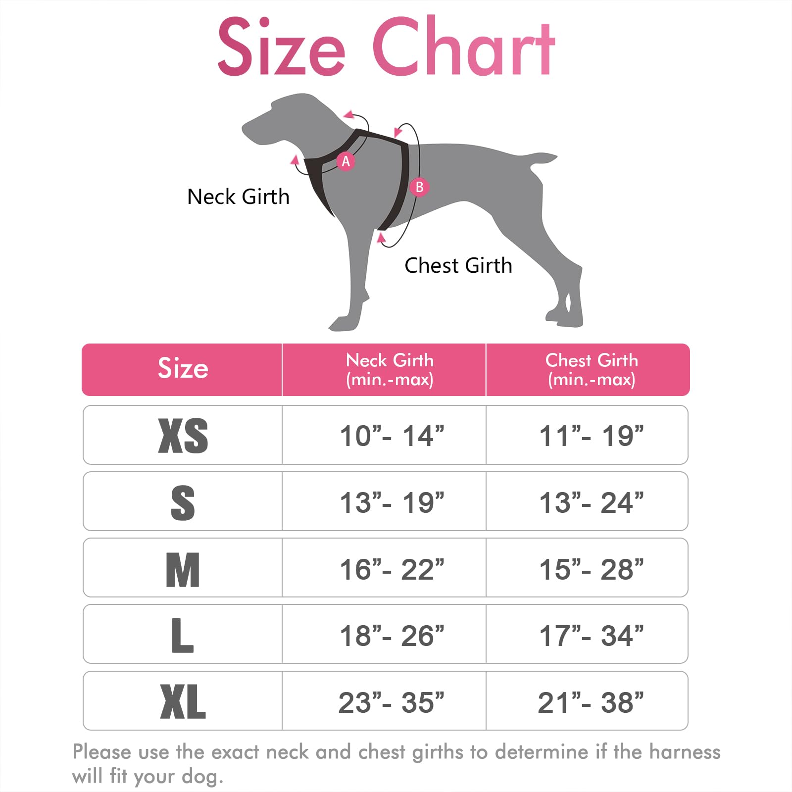 Rabbitgoo Dog Harness, No-Pull Pet Harness With 2 Leash Clips, Adjustable Soft Padded Dog Vest, Reflective No-Choke Pet Oxford Vest With Easy Control Handle For Large Dogs, Hot Pink, L