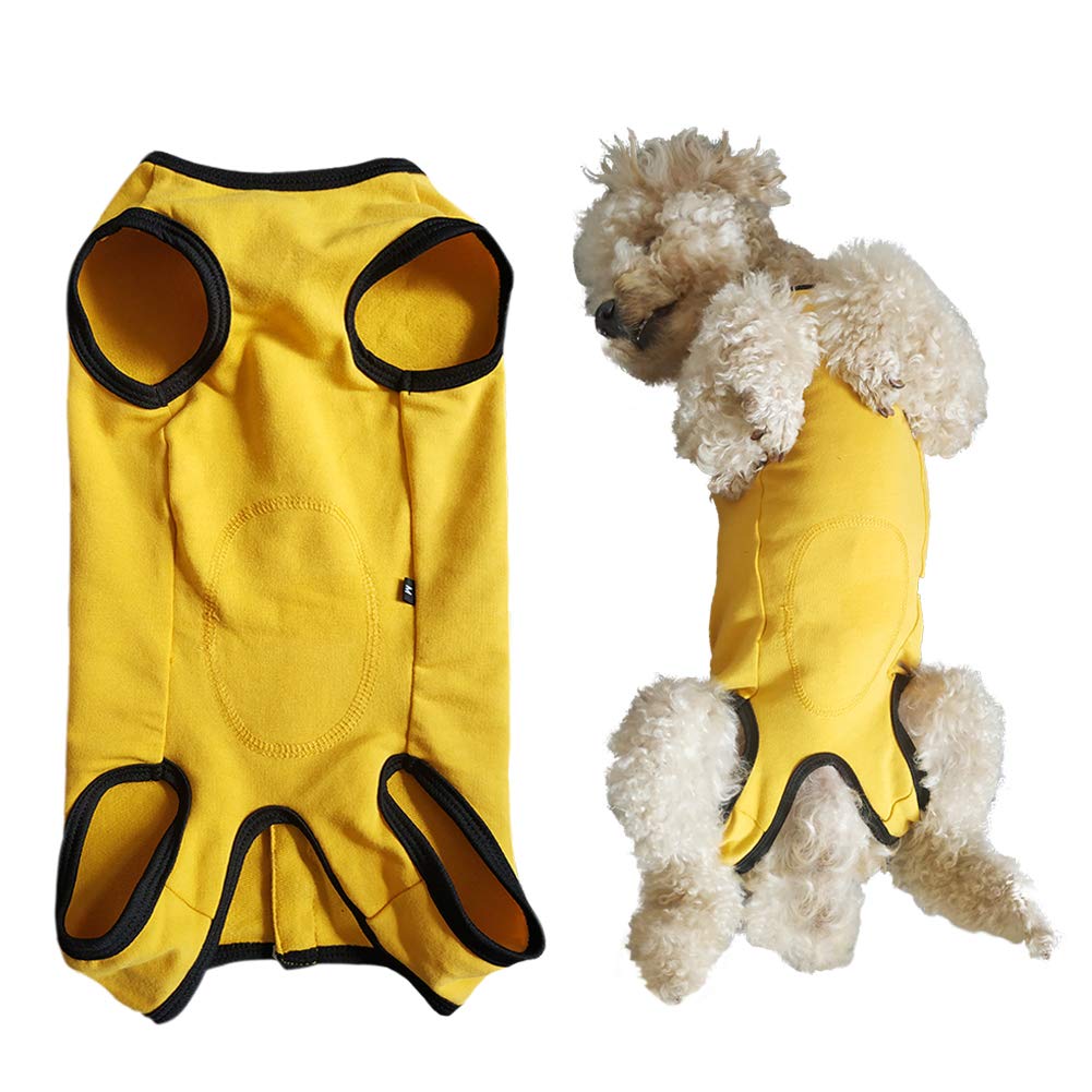 Dog’S Recovery Suit Post Surgery Shirt For Puppy, Wound Protective Clothes For Little Animals(Yellow-S)