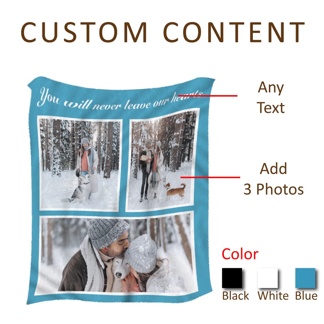 Shinesand Loss Of Dog Gifts Customized,Custom Dog Blanket Personalized With Photo Picture & Name,Pet Blanket For Dog Puppy Cat,S