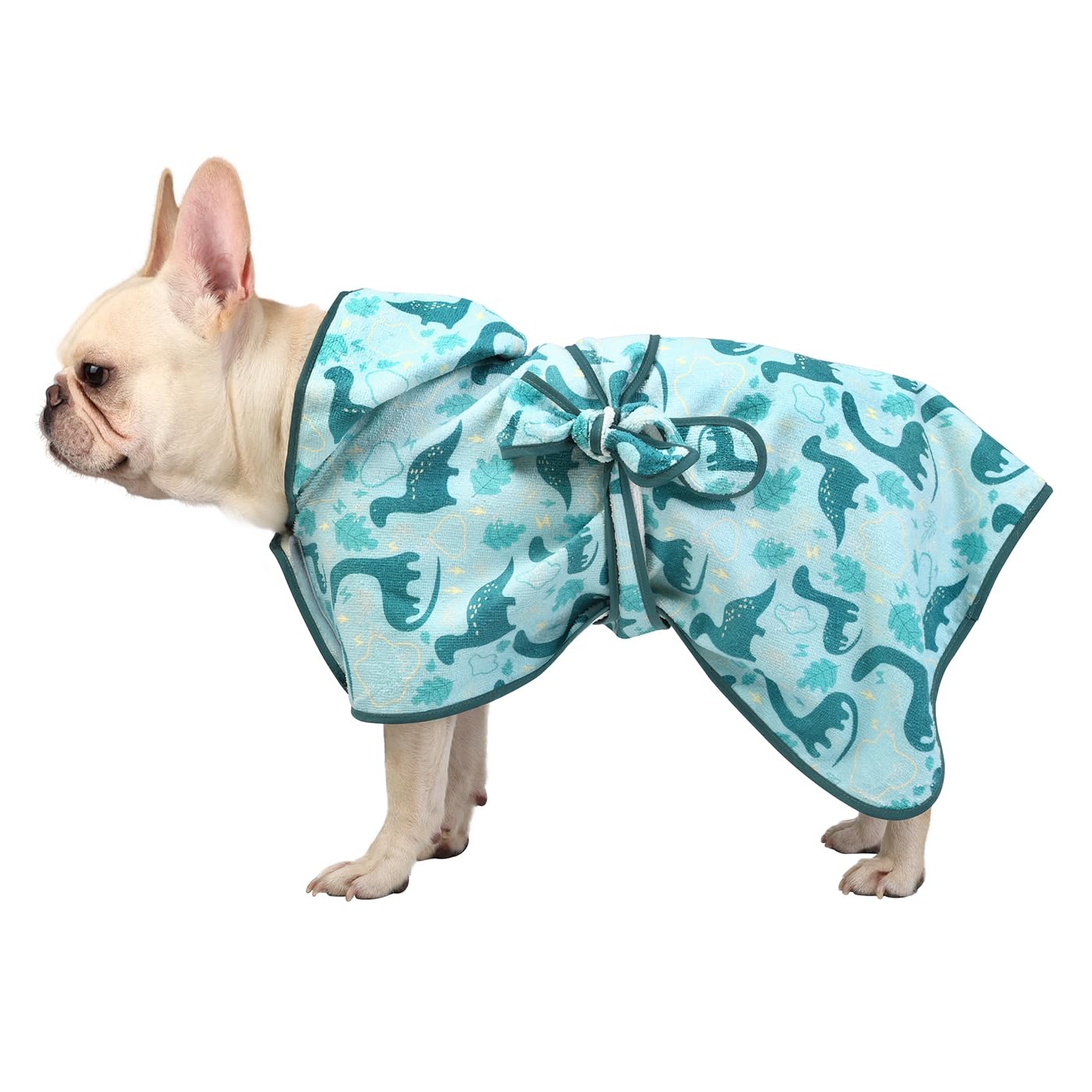 Hde Dog Bathrobe Super Absorbent Quick Drying Towel With Hood For All Dog Breeds Sizes S-Xxl - Dinosaurs - S