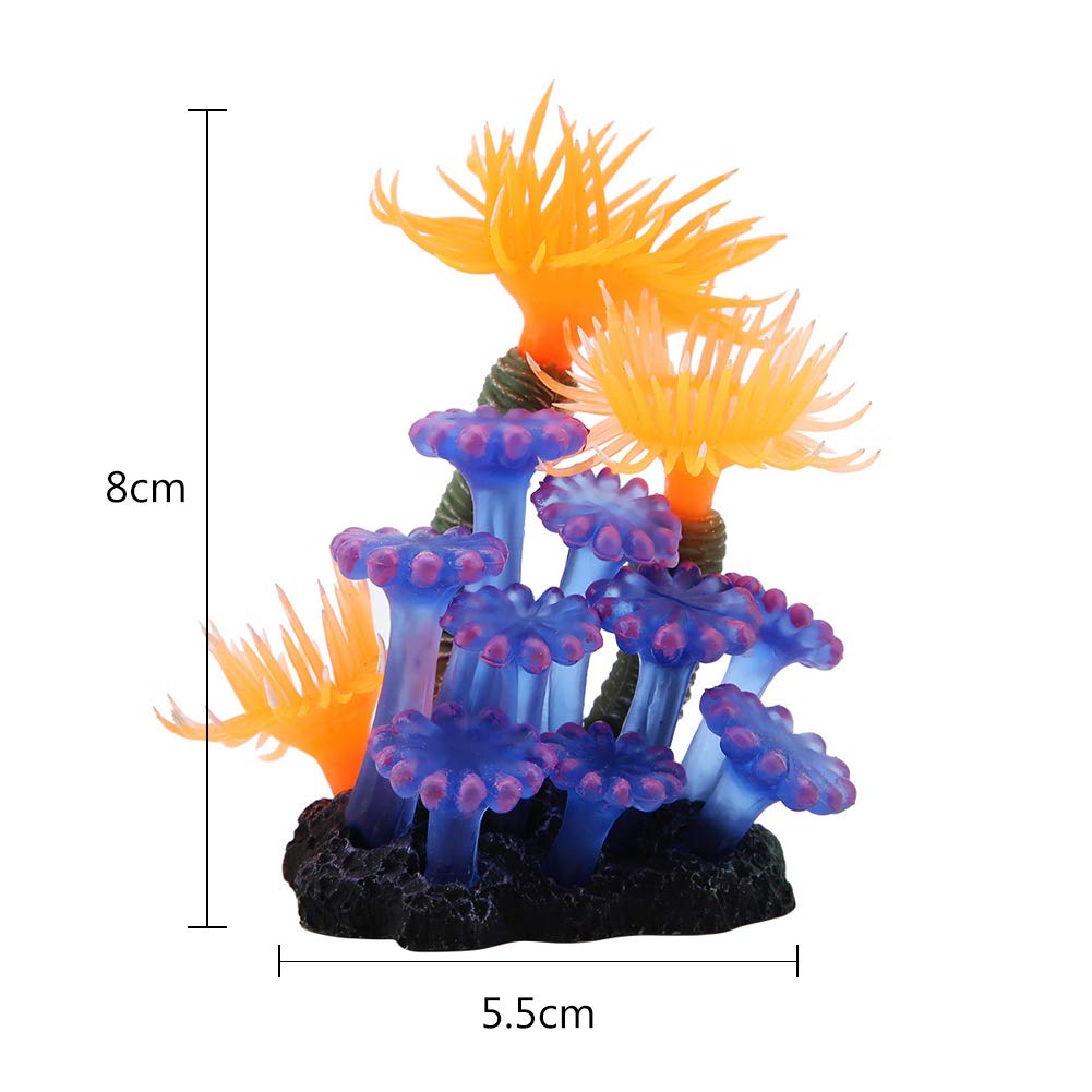 Topincn Artificial Coral, Simulation Plant Luminous Silicone Coral Sea Anemone For Fish Tank Landscape Decoration Aquarium Ornam