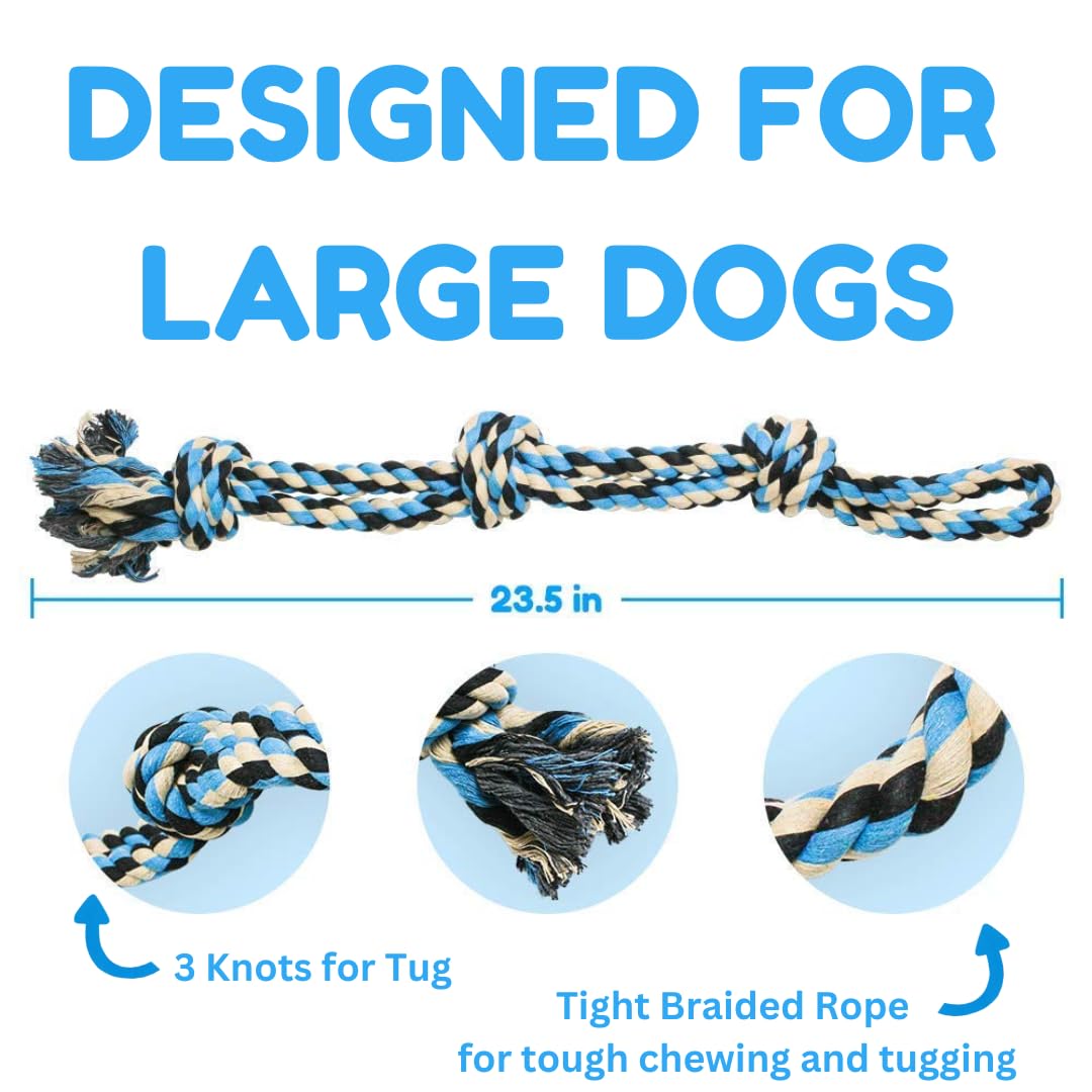 Xl Dog Rope Toy For Aggressive Chewers - Dog Toy, Benefits Non-Profit Dog Rescue, Large Dog Toys, Durable Dog Toys For Aggressiv